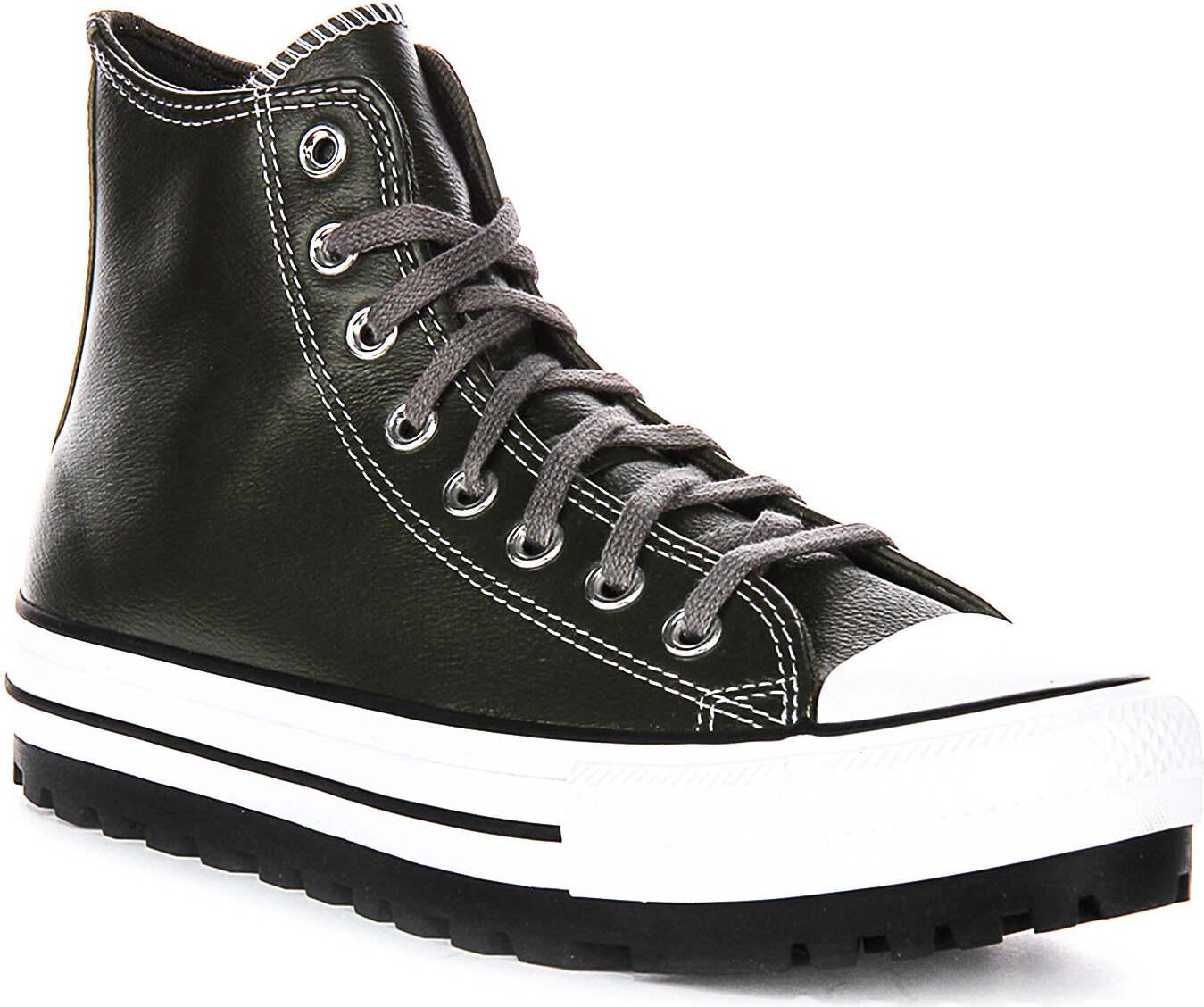 Converse All Star City Trek A09489C In Pelle Verde Scuro - 7 Uk - 40 Eu - 7M/9F Us / Verde Scuro