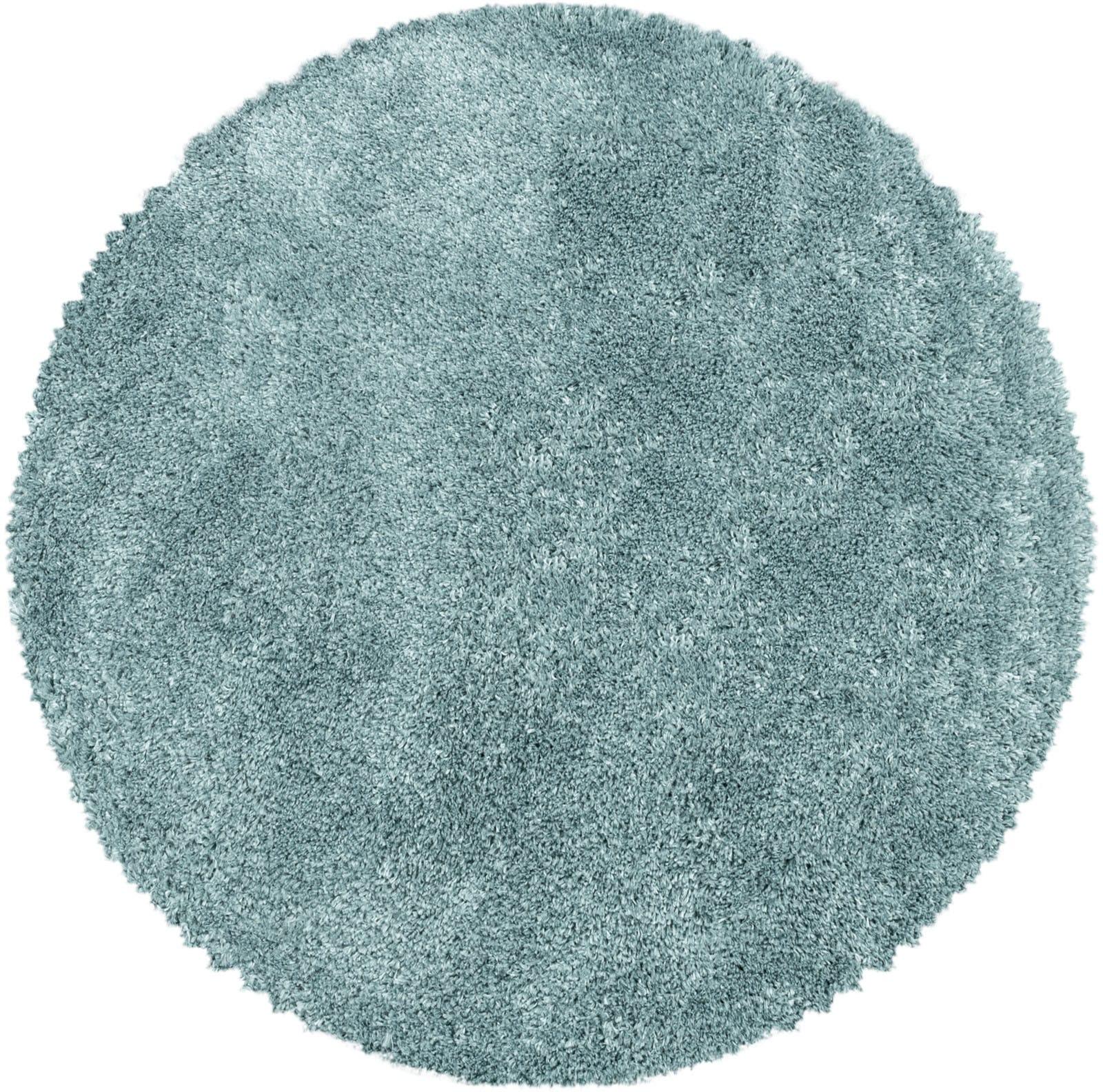Hochflor-Teppich Ayyildiz Teppiche "Fluffy 3500", Blau, H:50Mm Ø:160Cm, Polypropylen (Pp), Teppiche, Langflor, Shaggy, Uni, Robust, Auch Rechteckig ErhäLtlich, Wohnzimmer