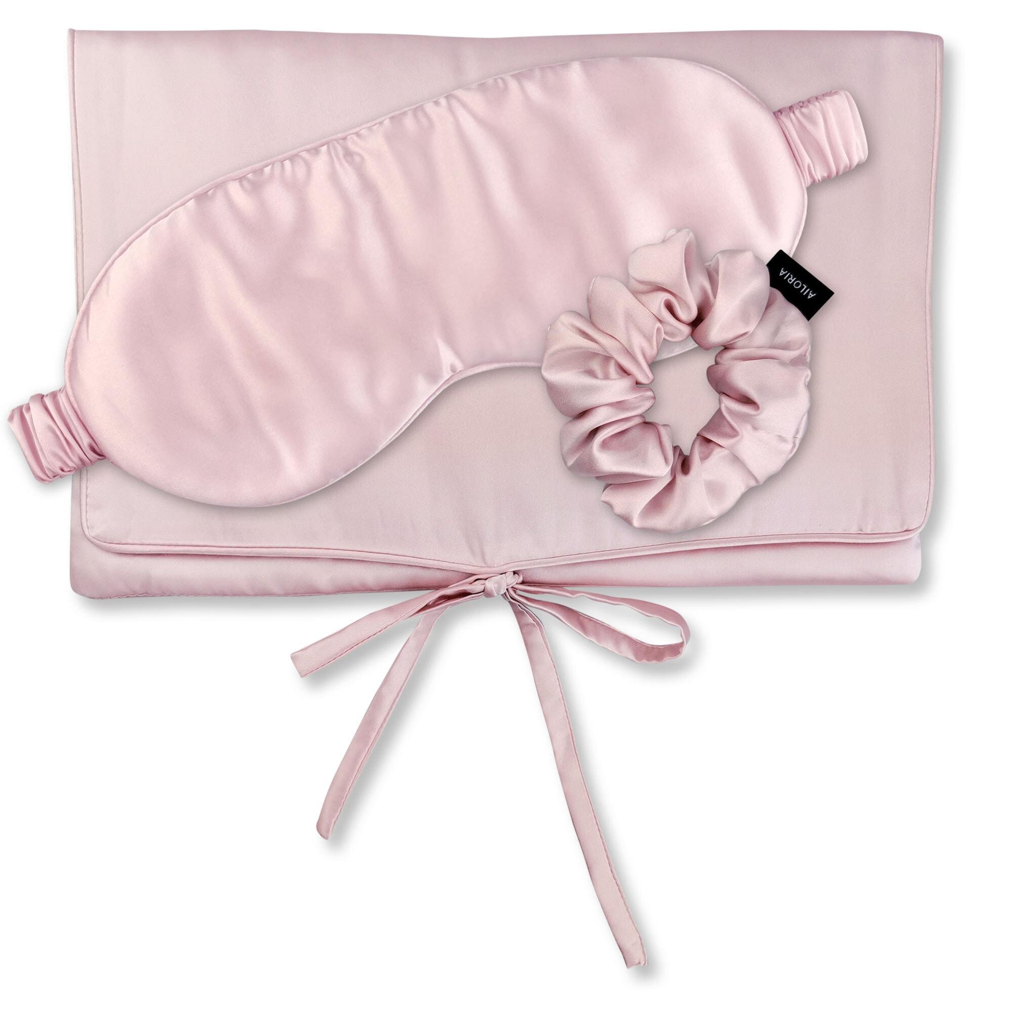 Seidentuch Ailoria "Tasche, Schlafmaske & Scrunchie M Aus Seide Travel Set Beauty M", Damen, Rosa (Shy Blush), Obermaterial: 100% Seide Silk., ModetüCher
