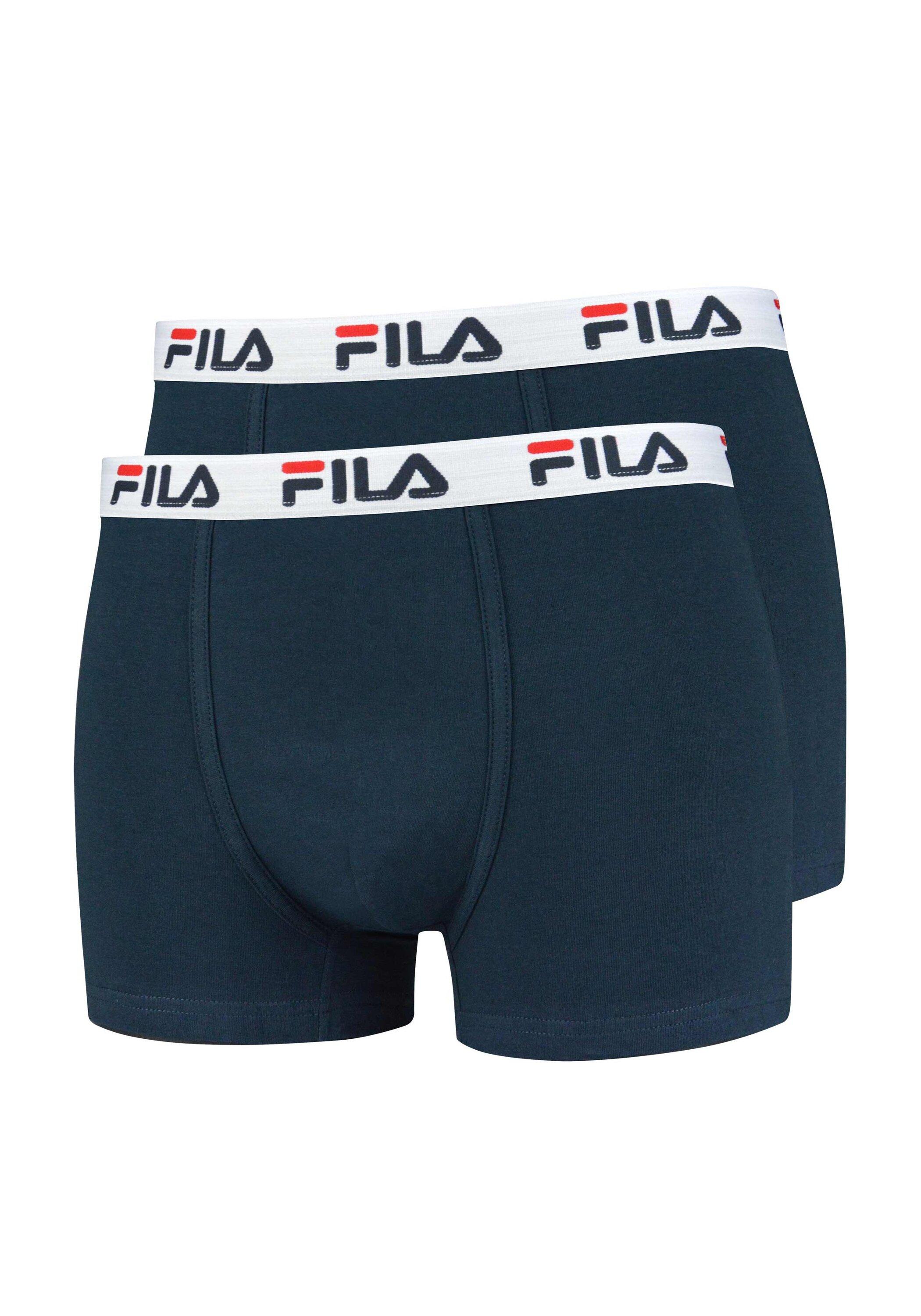 Boxershorts Fila "Boxershort 2Er Pack", Herren, Gr. Xl, Blau (Marineblau), Obermaterial: 95% Baumwolle Co. 5% Elasthan El., Unterhosen