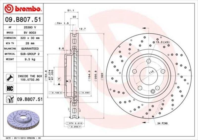 Bremsscheibe Brembo 09.B807.51