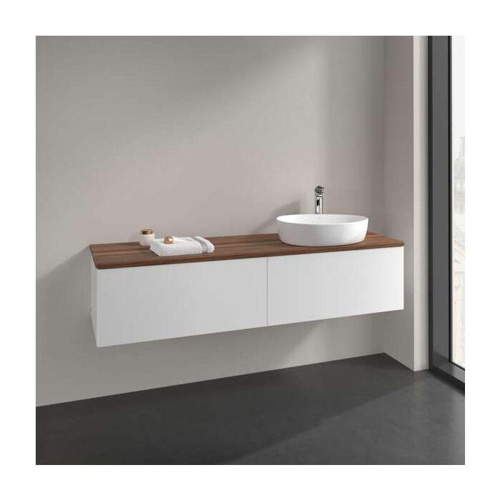 Villeroy Und Boch Antao Waschtisch-Unterschrank K38052MT 160X36X50Cm, Hahnlochbohrung, Waschbeckenplattenfarbe Warm Walnut, White Matt Lacquer