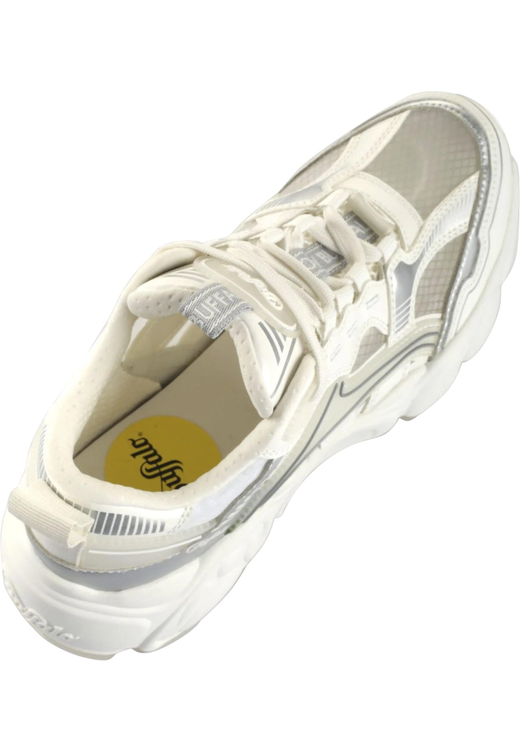 Trainingsschuh Buffalo "Buffalo Damen Buffalo Cld Run Jog Vegan Nappa/Mesh", Damen, Gr. 37, Weiß (Weiß, Transparent), Kunstfaser, Unifarben, Schuhe