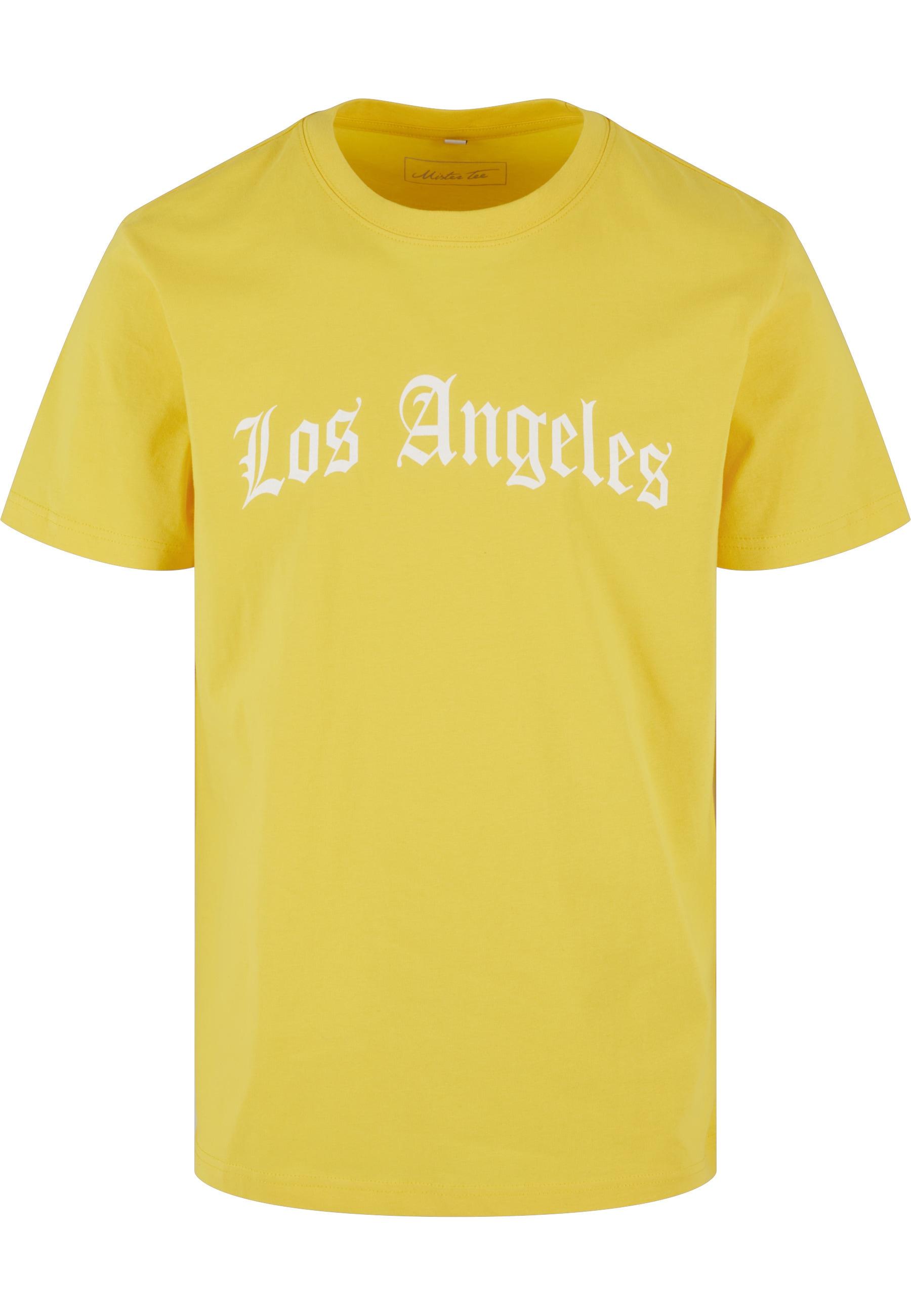 T-Shirt Mistertee "Mistertee Herren Los Angeles Wording Tee", Jungen, Gr. Xs, Gelb (Taxigelb), 100% Baumwolle, Bedruckt, Normal, Rundhals, Shirts T-Shirt