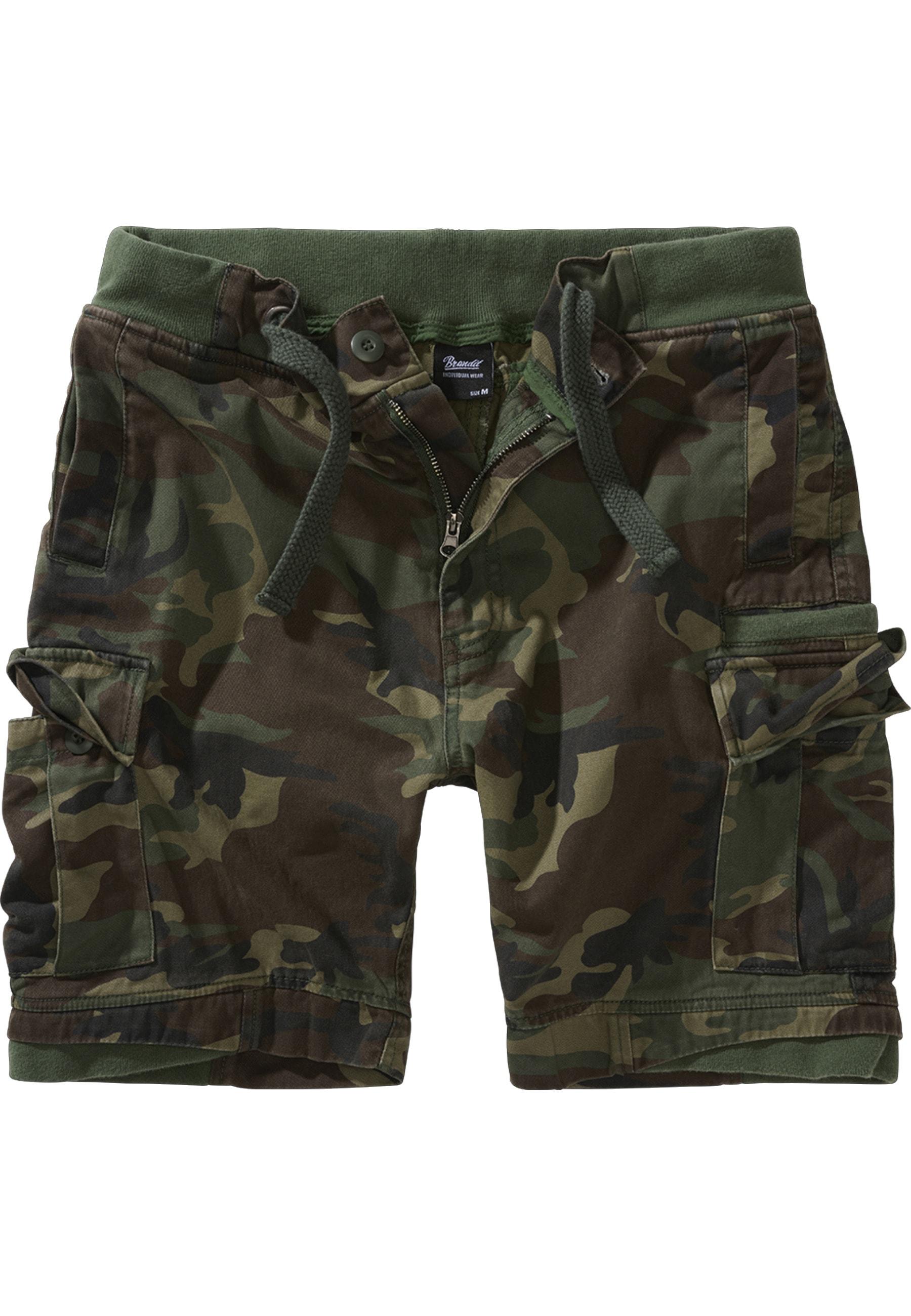 Stoffhose Brandit "Brandit Herren Packham Vintage Shorts", Herren, Gr. 3XL, Us-GrößEn, Woodland, 100% Baumwolle, Unifarben, Normal, Hosen Stoffhose