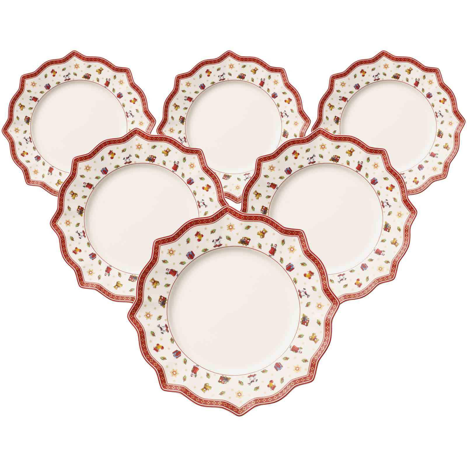 Speiseteller Villeroy & Boch "Speiseteller Toy's Delight ø 28,4 Cm 6Er Set Weiß", Weiß, L:28,4Cm, Speiseteller, Speiseteller
