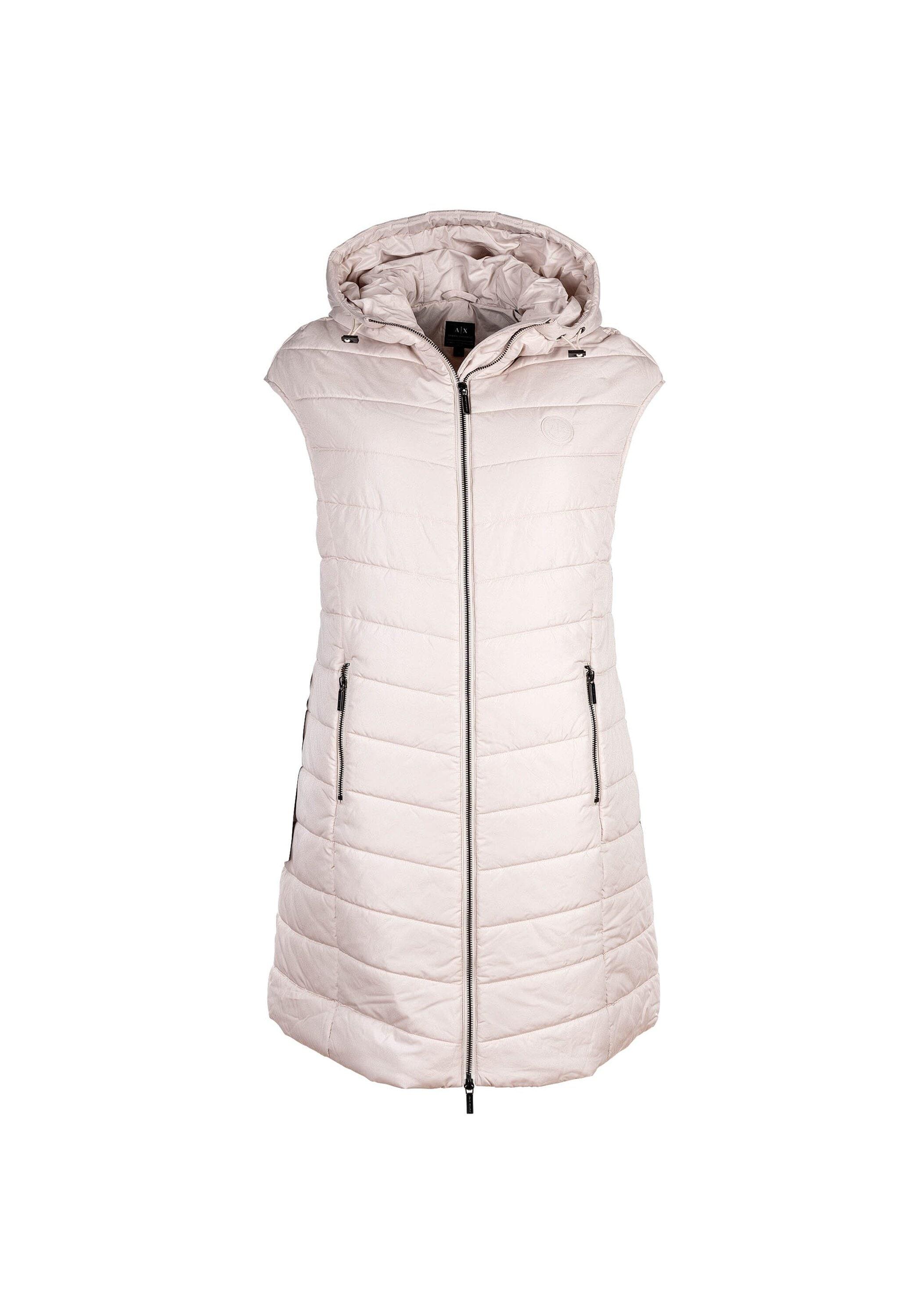 Steppjacke Armani Exchange "Steppweste", Damen, Gr. L, Beige (Creme), Obermaterial: 100% Polyester Pes. Futter: 100% Polyester Pes. 90% Daunen Down. 10% Federn Feather., Jacken Steppjacke