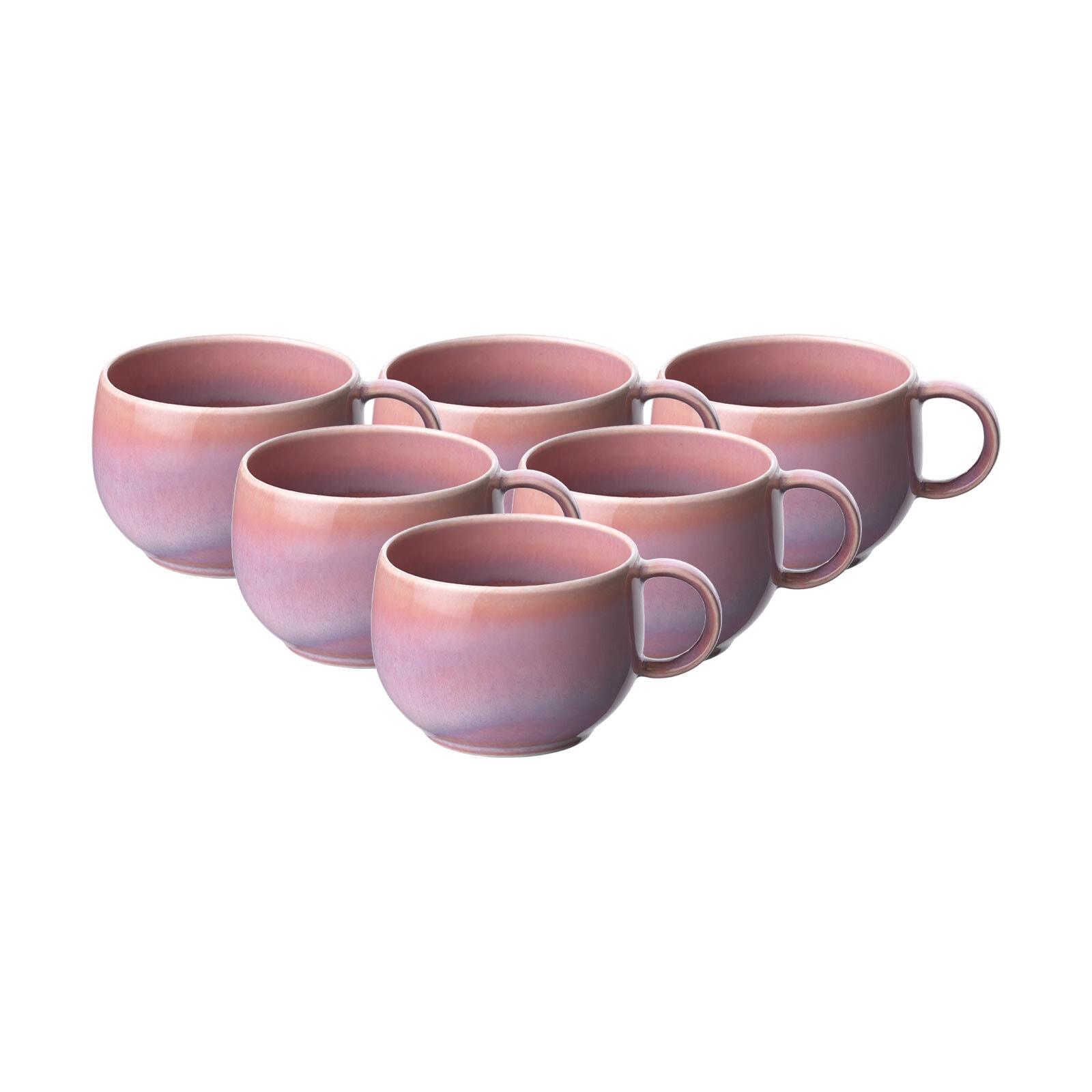 Espressotasse "Espressotassen Perlemor Coral 60 Ml 6Er Set Rosa", Rosa, 6 Tlg., Porzellan, Like. By Villeroy & Boch, TrinkgefäßE, Espressotasse