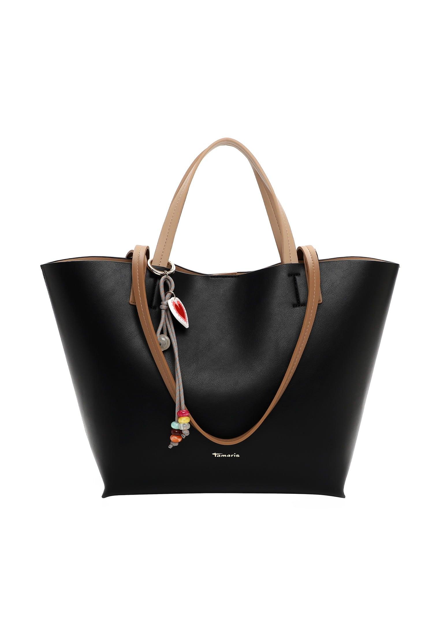 Shopper Tamaris "Shopper Tas Keshia", Damen, Gr. B/H/T: 48Cm X 30Cm X 12Cm 0, Schwarz (Schwarz 100), Polyurethan, Taschen Shopper