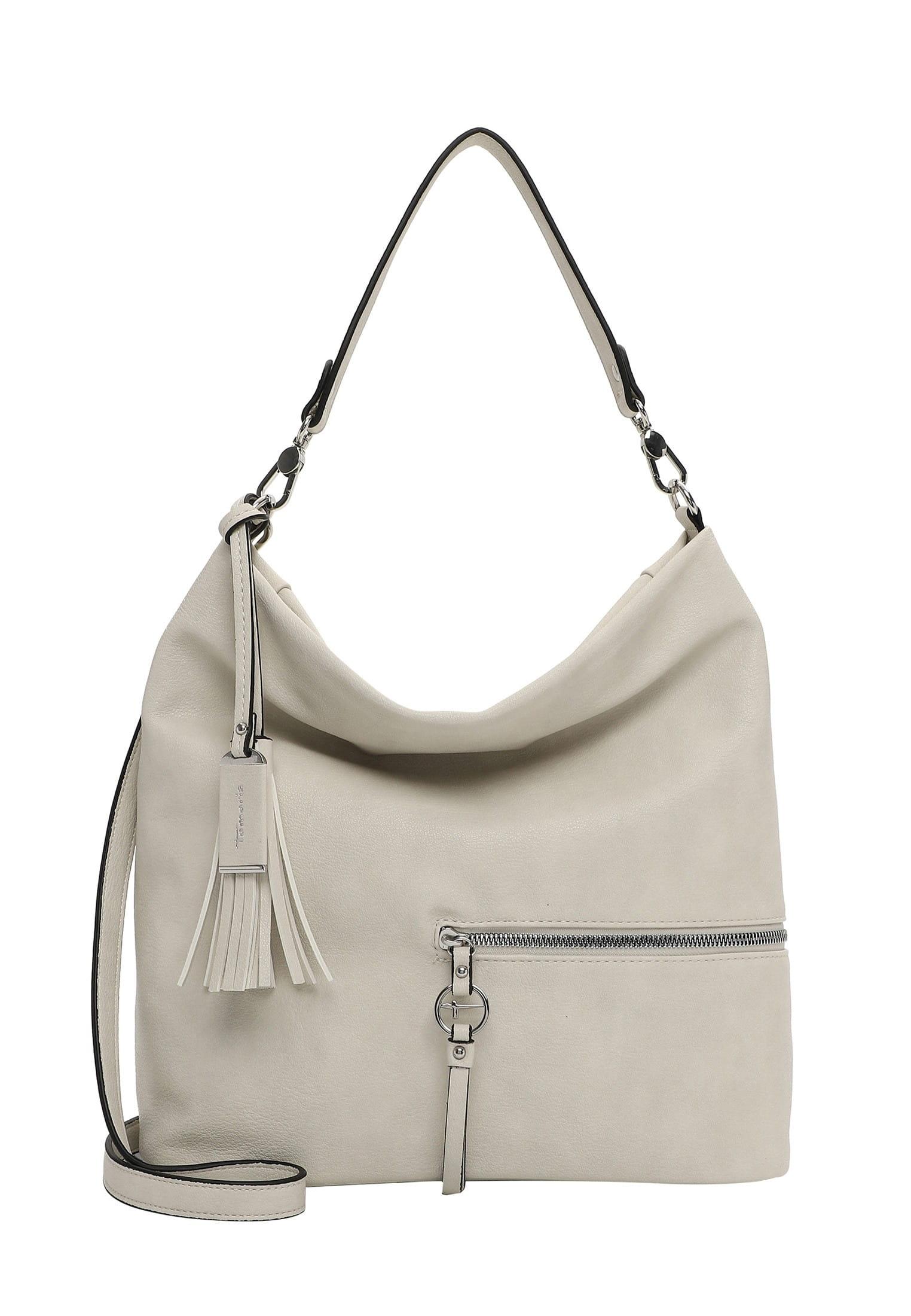Beuteltasche Tamaris "Beutel Tas Nele", Damen, Gr. B/H/T: 37Cm X 33Cm X 14Cm 0, Weiß (Ecru 320), Polyurethan, Taschen Beuteltasche