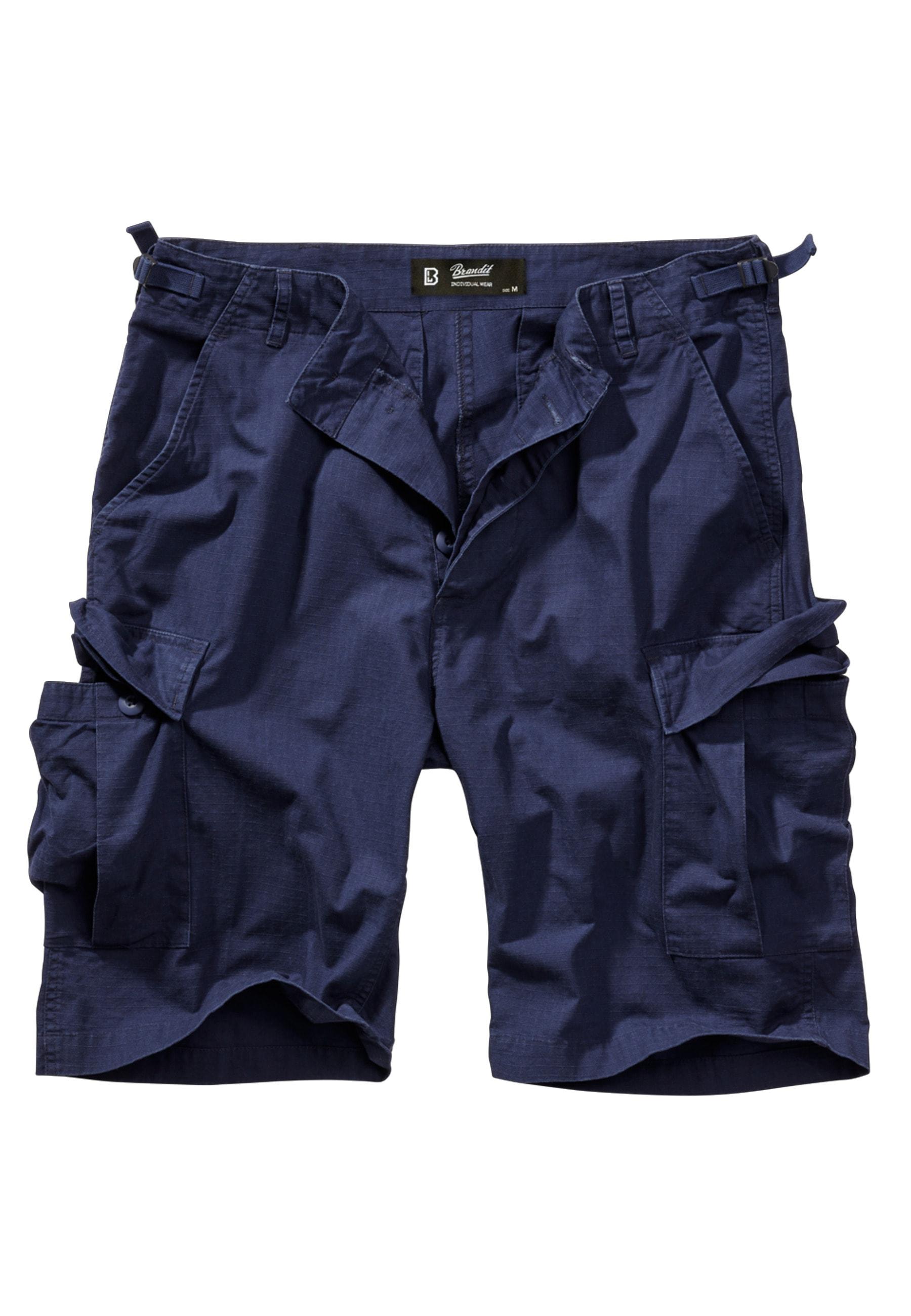 Stoffhose Brandit "Brandit Herren Bdu Ripstop Shorts", Herren, Gr. M, Us-GrößEn, Navy, 100% Baumwolle, Normal, Hosen Stoffhose