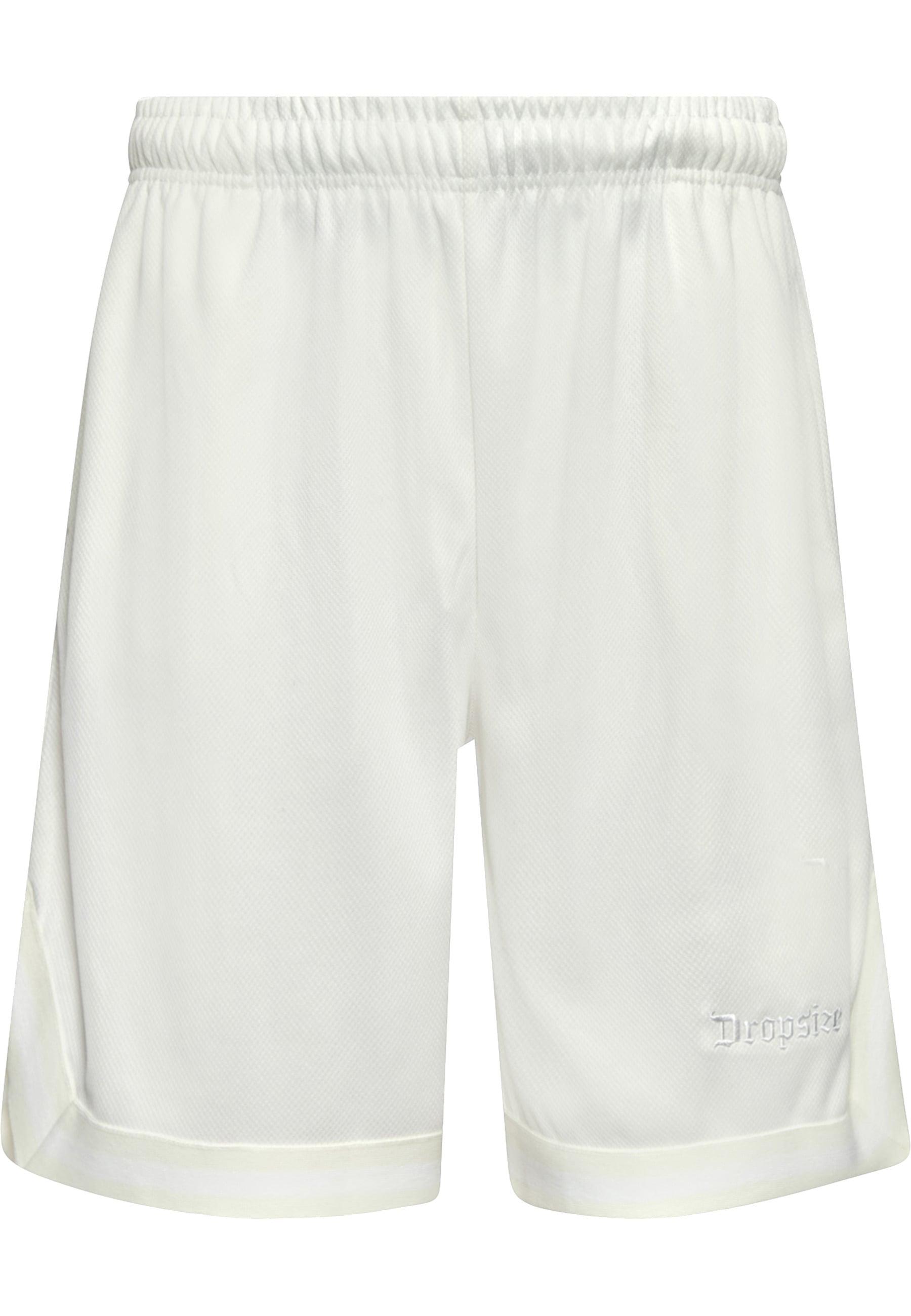 Shorts Dropsize "Dropsize Herren Dropsize Logo Mesh Shorts", Herren, Gr. M, Us-GrößEn, Cream Weiß, 100% Polyester, Loose Fit, Hosen Shorts