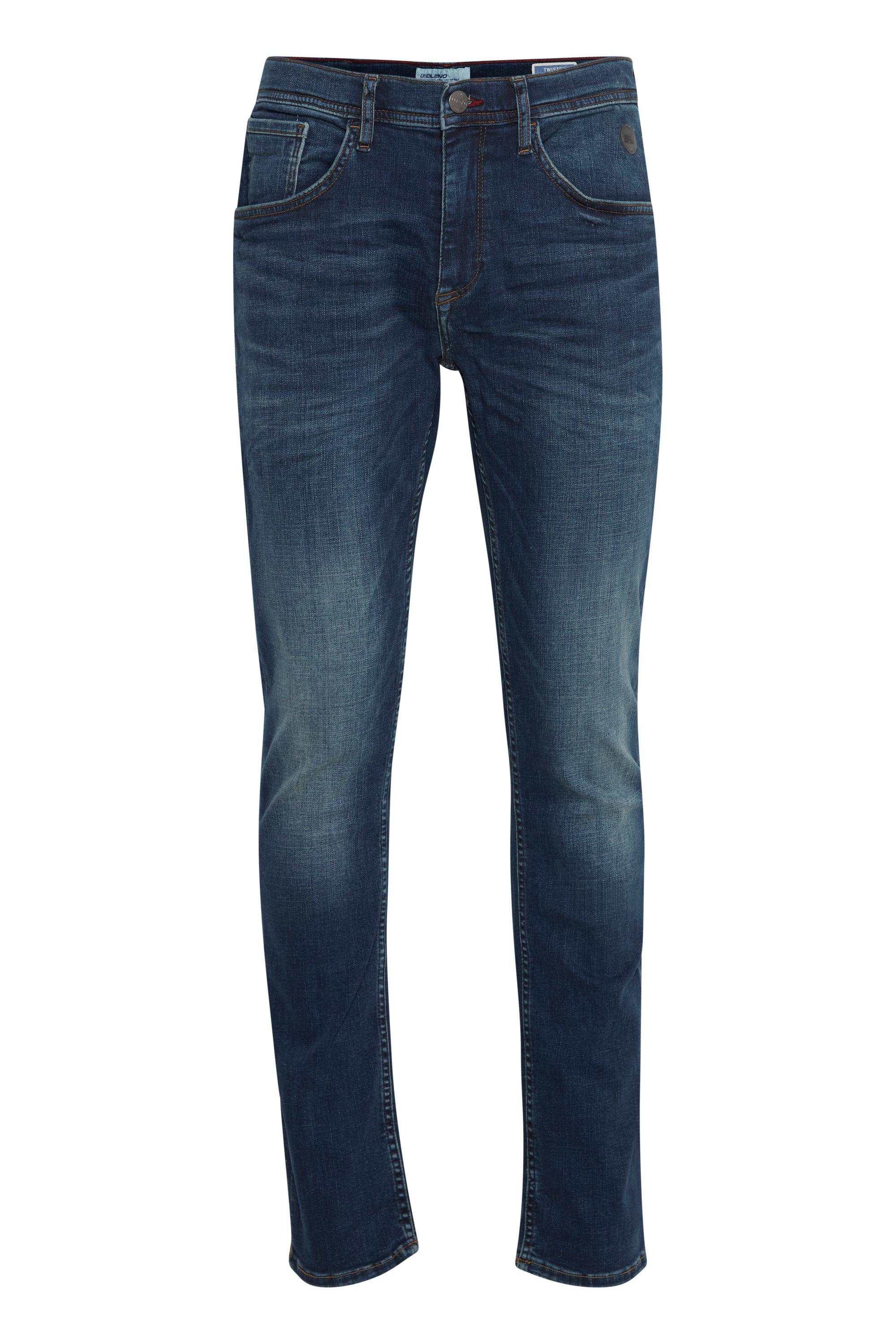 5-Pocket-Jeans Blend "5-Pocket-Jeans Bhtwister", Herren, Gr. 34, LäNge 34, Blau (Denim Dunkelblau), Obermaterial: 93% Baumwolle Co. 5% Polyester Pes. 2% Elasthan El., Hosen 5-Pocket-Jeans