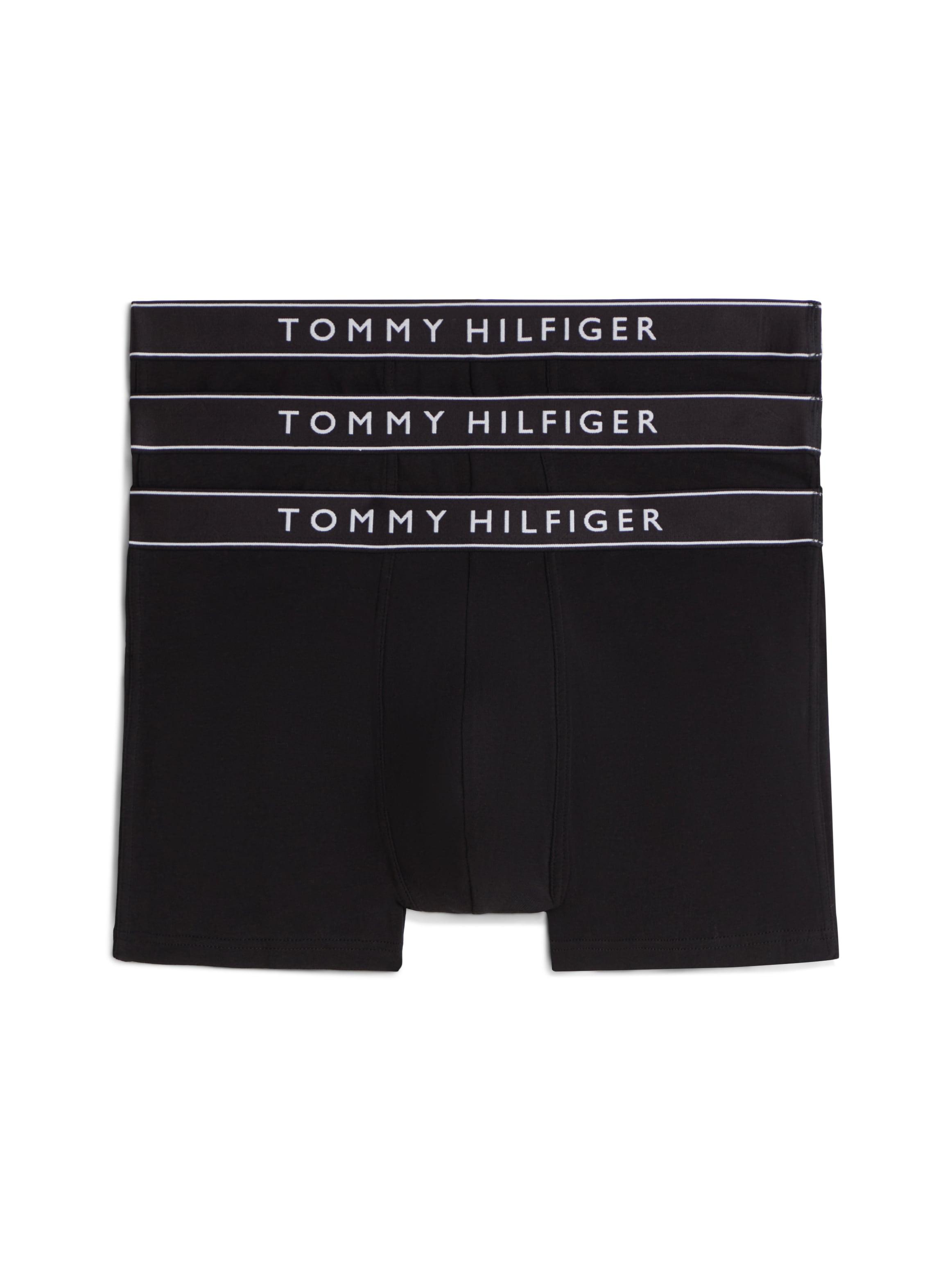 Trunk "Dtm", Herren, Gr. S (48), 3 Stk., 3X Schwarz, WebqualitäT, Obermaterial: 95% Baumwolle, 5% Elasthan, Tommy Hilfiger Underwear, Unifarben, KöRpernah, Unterhosen, KöRpernahe Passform Mit Elastischem Bund