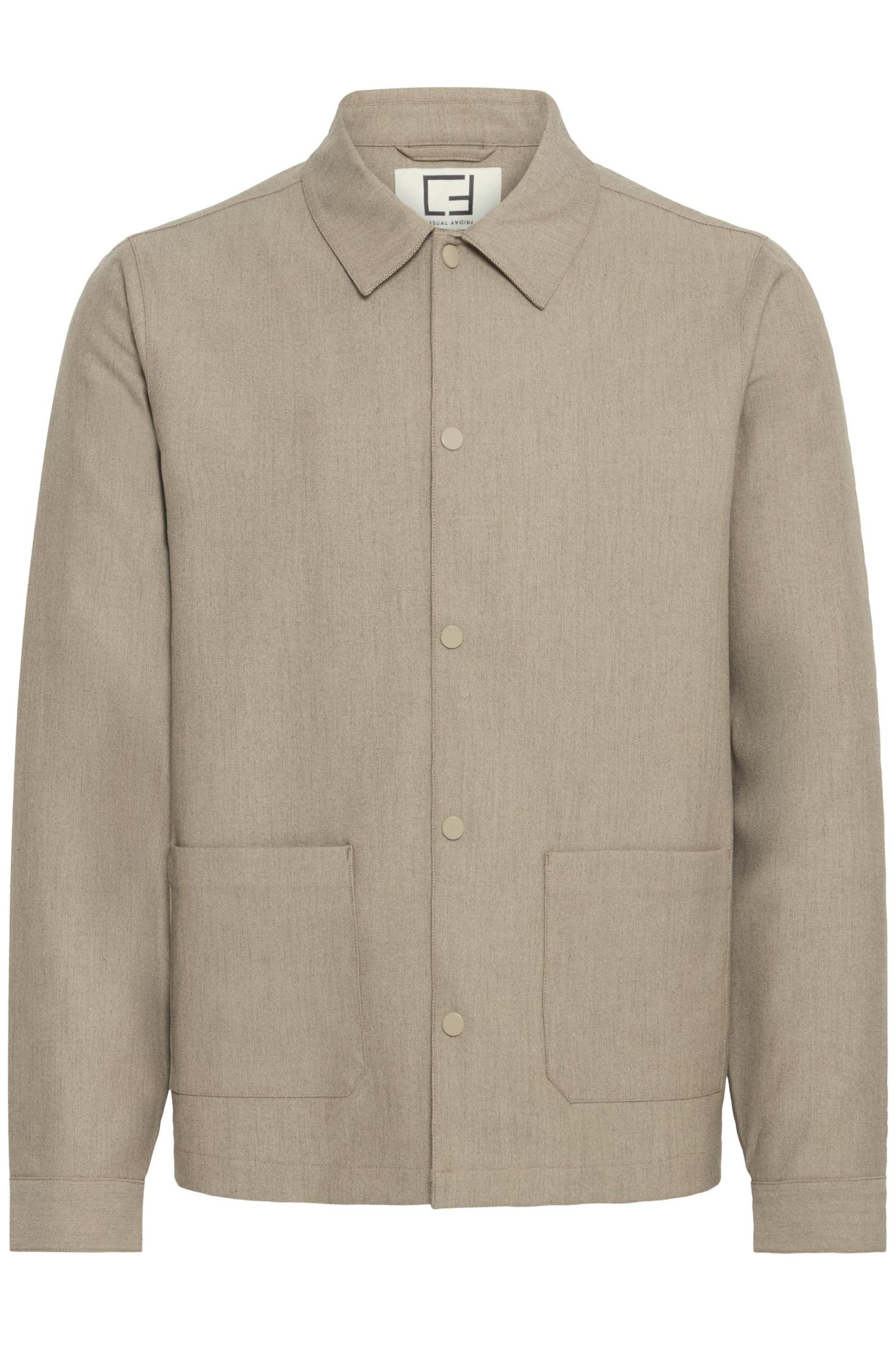 Hemdjacke Casual Friday "Hemdjacke Cfarto", Herren, Gr. Xxl, Braun (Roasted Cashew Melange), Obermaterial: 67% Polyester Pes. 29% Viskose Cv. 4% Elasthan El., Jacken