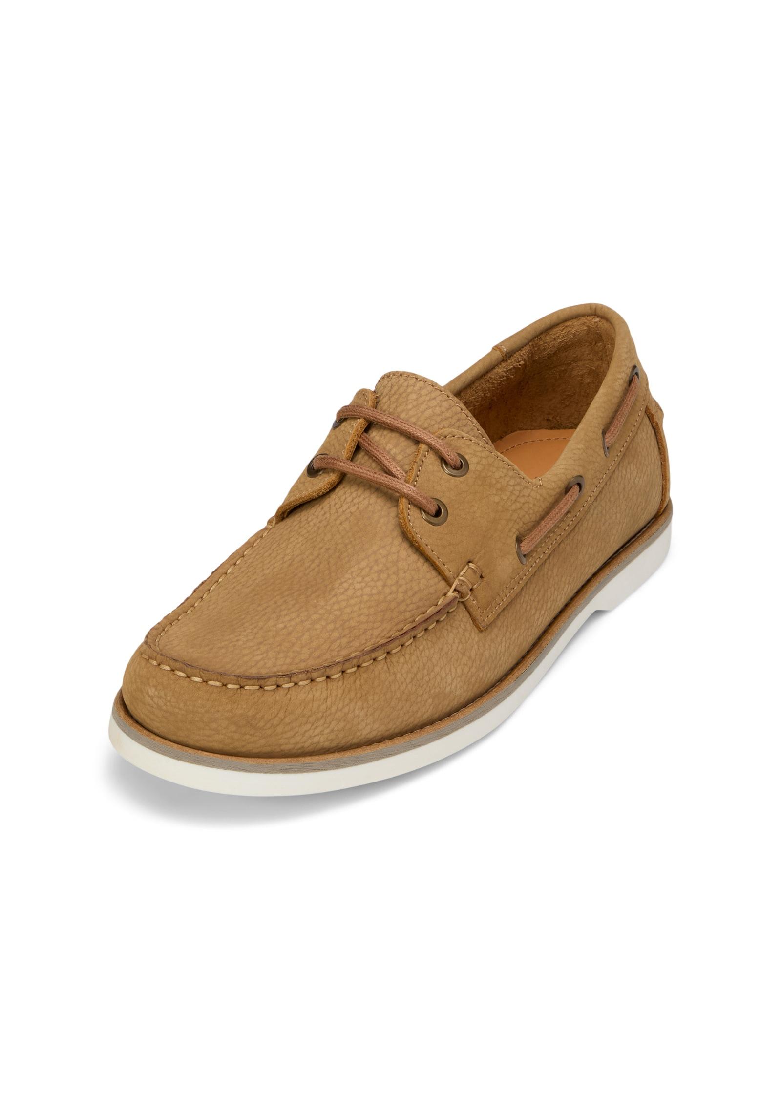 Bootsschuh Marc O'polo "Aus Weichem Rindleder", Herren, Gr. 43, Light Taupe, Obermaterial: 100% Leder, Unifarben, Schuhe Bootsschuh