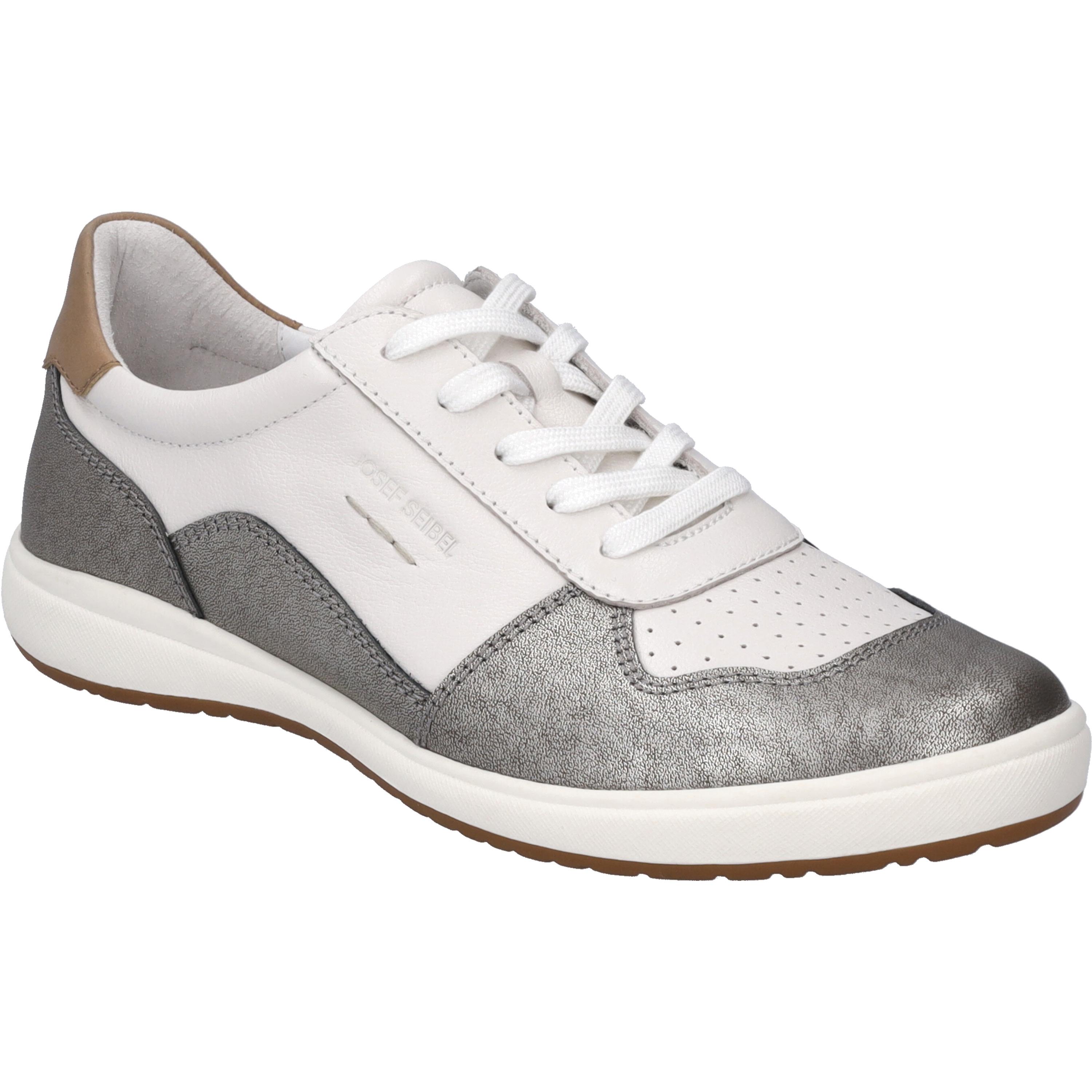 Sneaker Josef Seibel "Caren 49, Platin-Multi", Herren, Gr. 36, Grau (Platin, Multi), Obermaterial: 100% Rindsleder Leather Cow., Schuhe Sneaker