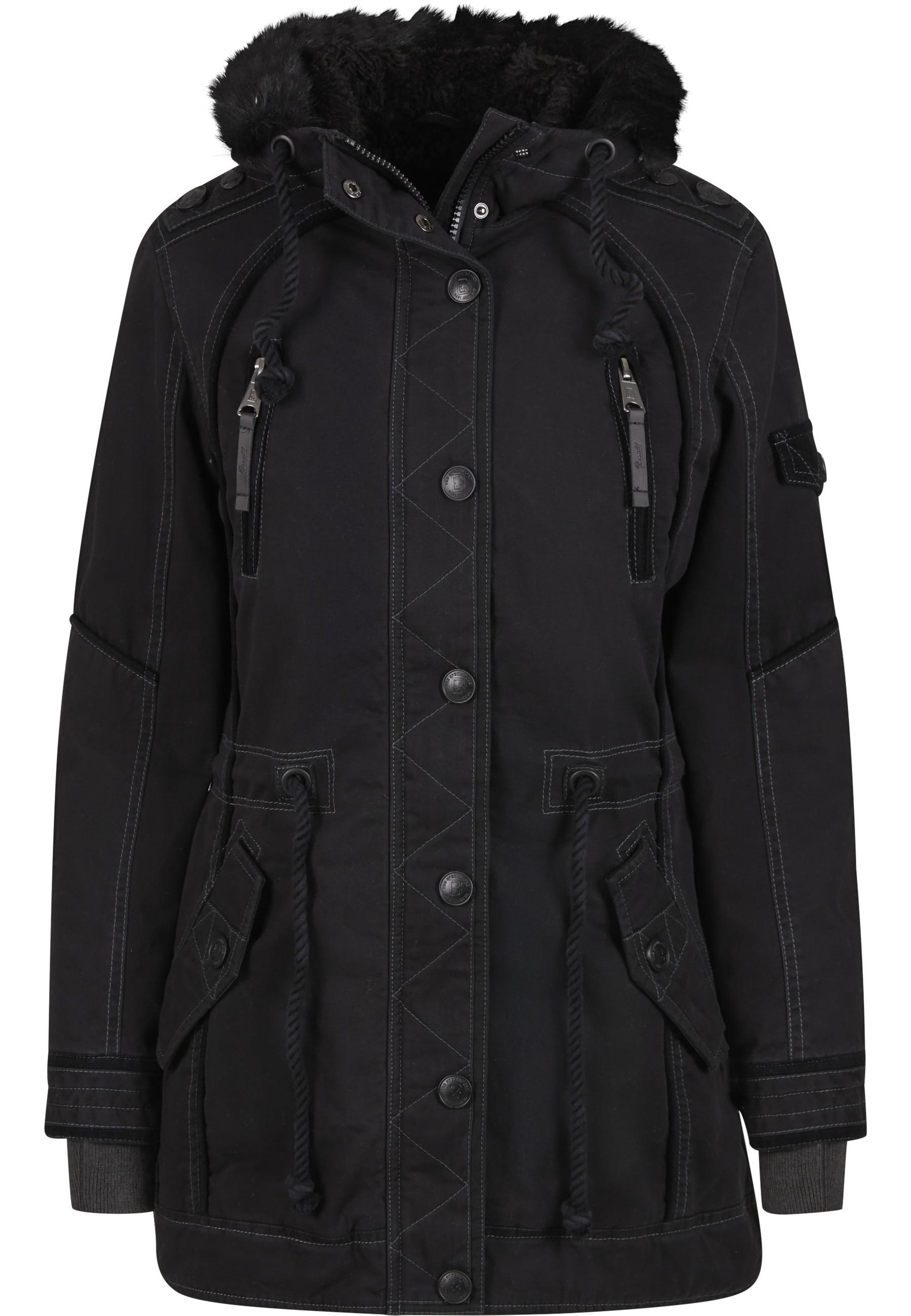 Parka Brandit "Brandit Brandit Women Emma Winterparka", Damen, Gr. Xl, Schwarz, 100% Baumwolle, Unifarben, Normal, Ohne Ausschnitt, Jacken Parka