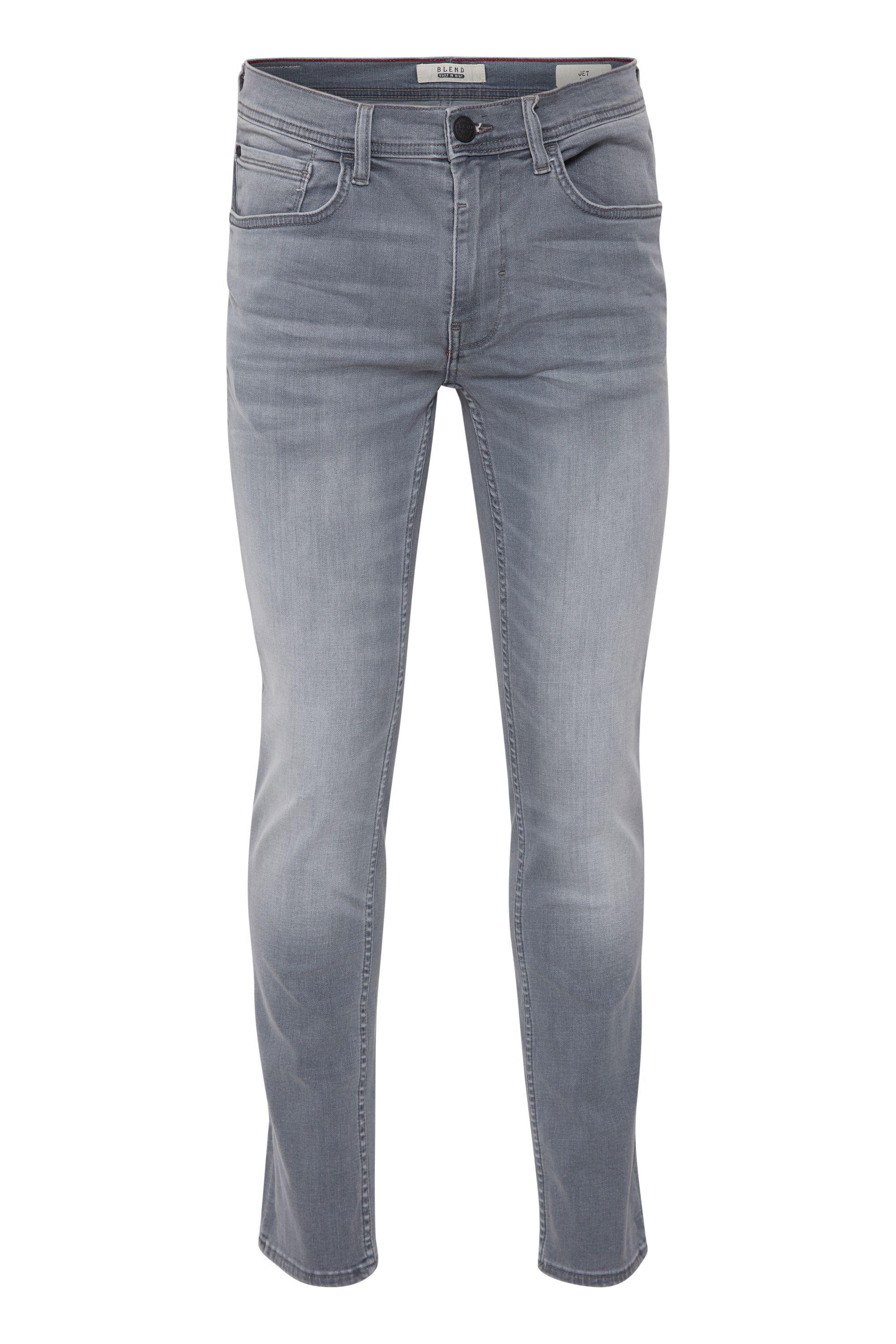 5-Pocket-Jeans Blend "5-Pocket-Jeans Bhjet", Herren, Gr. 34, LäNge 32, Grau (Denim Grau), Obermaterial: 91% Baumwolle Co. 7% Polyester Pes. 2% Elasthan El., Hosen 5-Pocket-Jeans