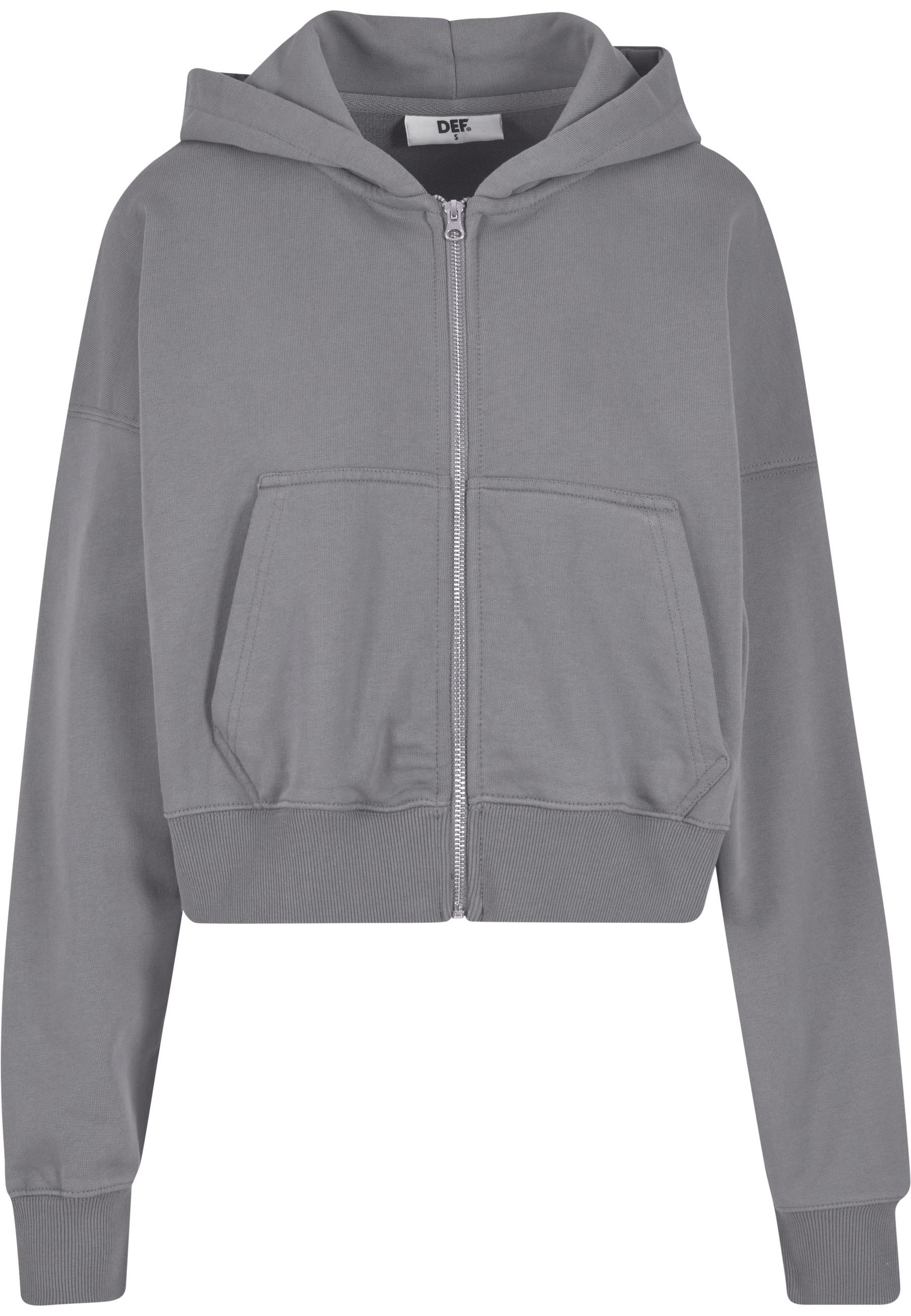 Sweatjacke Def "Def Def Zip Hoodie", Damen, Gr. Xl, Steel Grau, 80% Baumwolle, 20% Polyester, Unifarben, Sweatjacken Sweatjacke