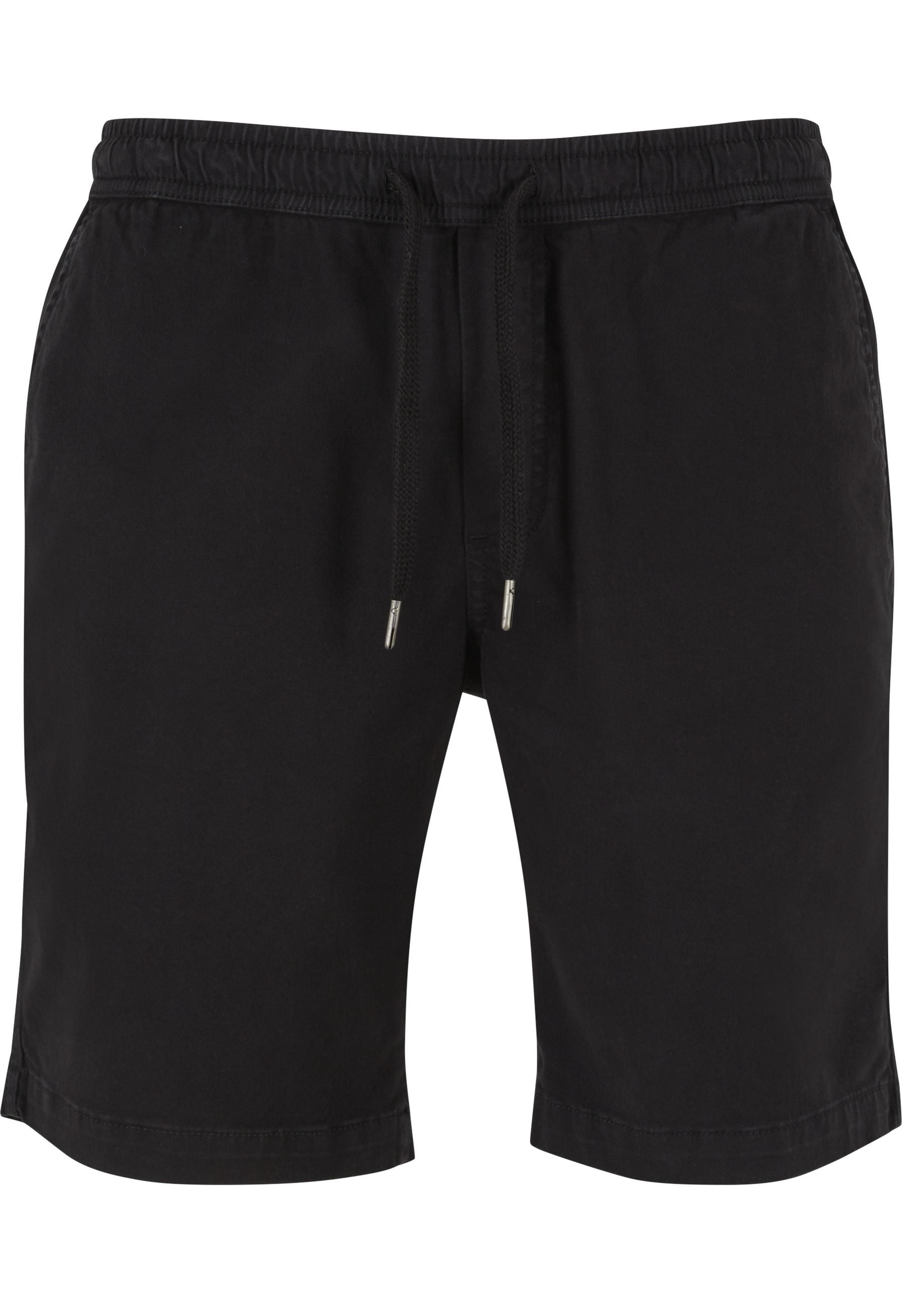 Stoffhose Urban Classics "Urban Classics Herren Stretch Twill Joggshorts", Herren, Gr. L, Us-GrößEn, Schwarz, 98% Baumwolle, 2% Elasthan, Unifarben, Normal, Hosen Stoffhose
