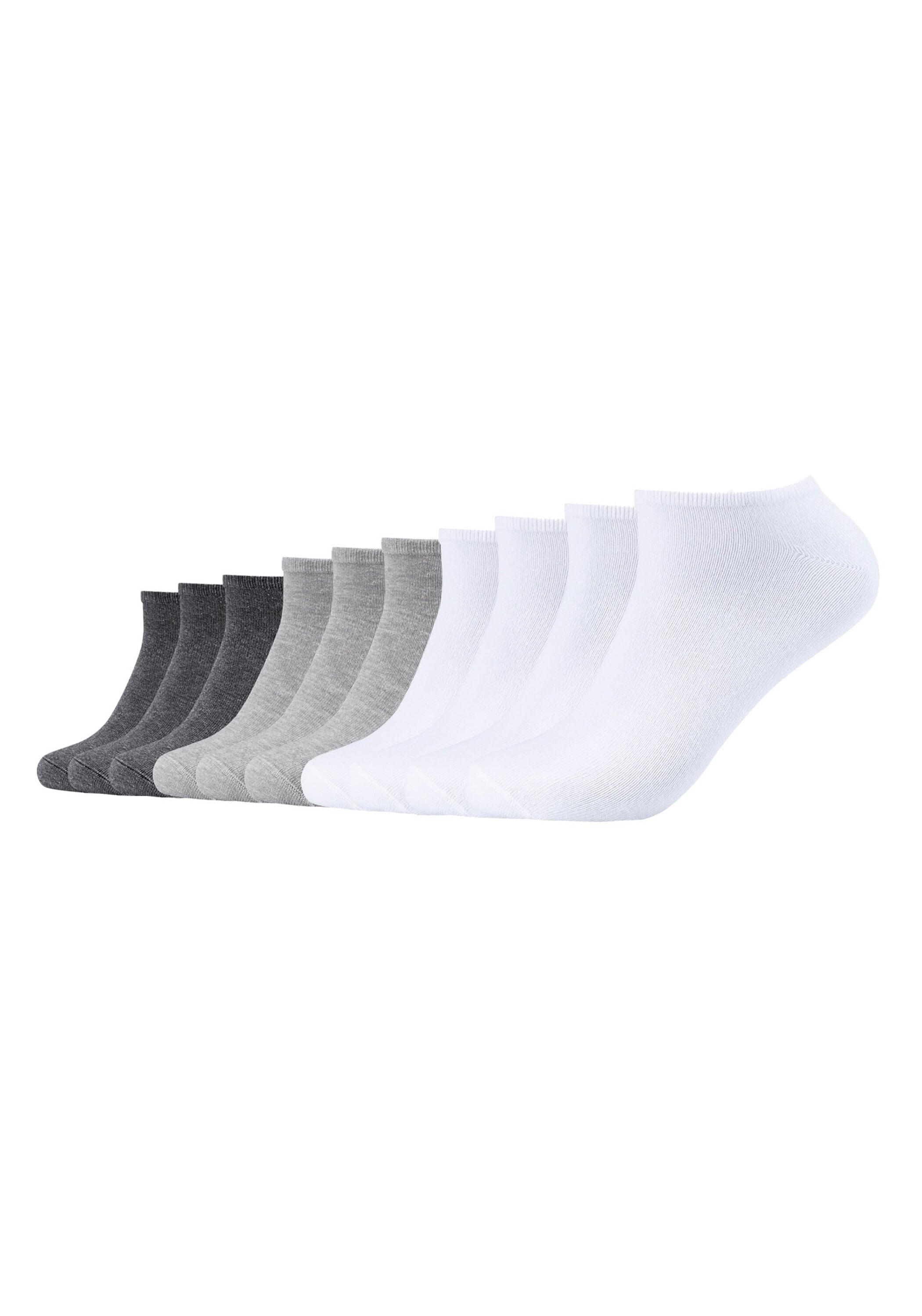Sneakersocken S.Oliver "Socken 10Er Pack", Herren, Gr. 43-46, Weiß (Weiß, Grau), Obermaterial: 62% Baumwolle Co. 36% Polyester Pes. 2% Elasthan El., Socken Sneakersocken