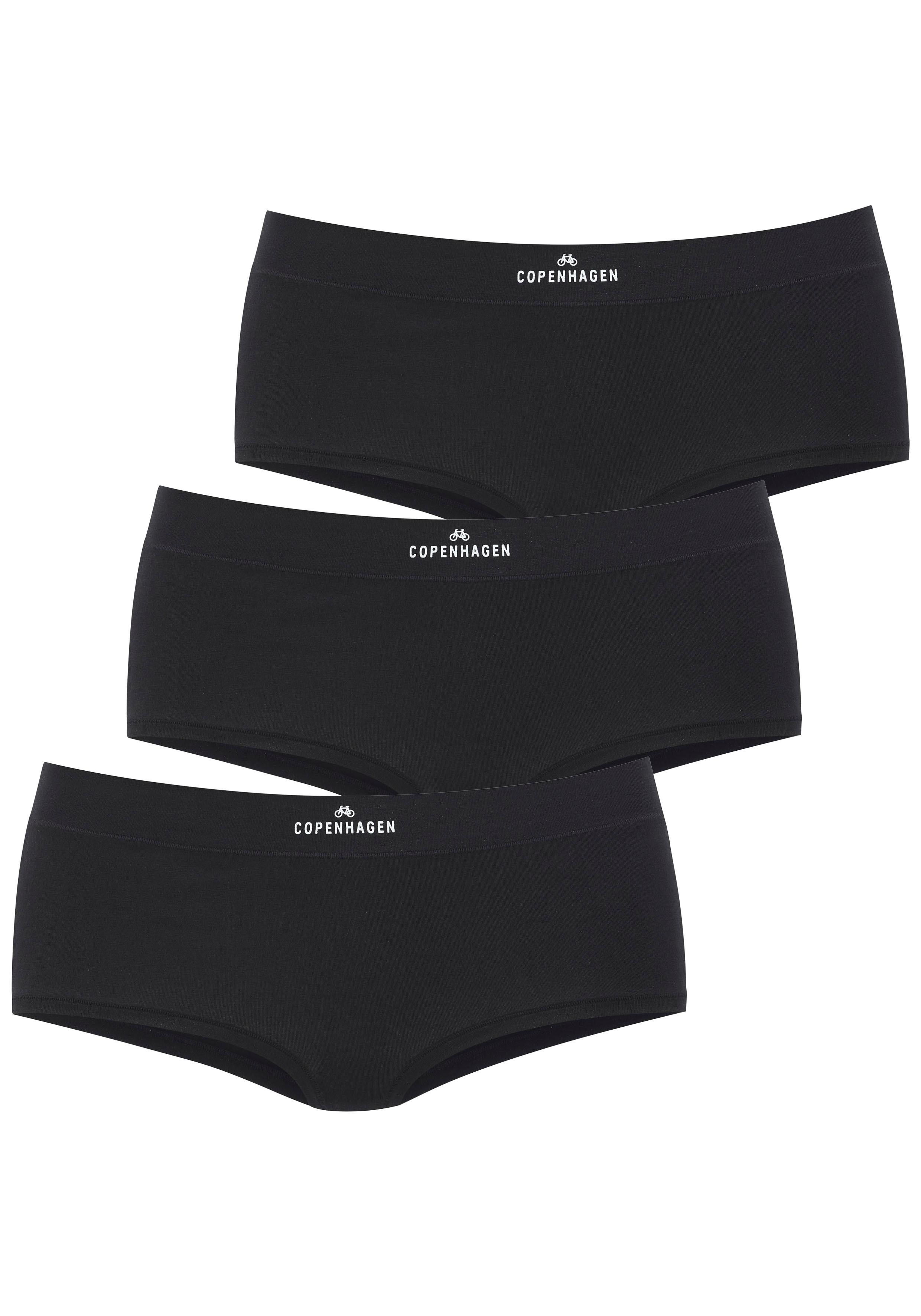 Panty Copenhagen Studios "Mit Logodruck Am Bund", Damen, Gr. L (40), Schwarz, Single Jersey, Obermaterial: 95% Baumwolle, 5% Elasthan (Lycra), Unifarben Mit Farbeinsatz, KöRpernah, Unterhosen Panty, Aus Softer Bio-BaumwollqualitäT