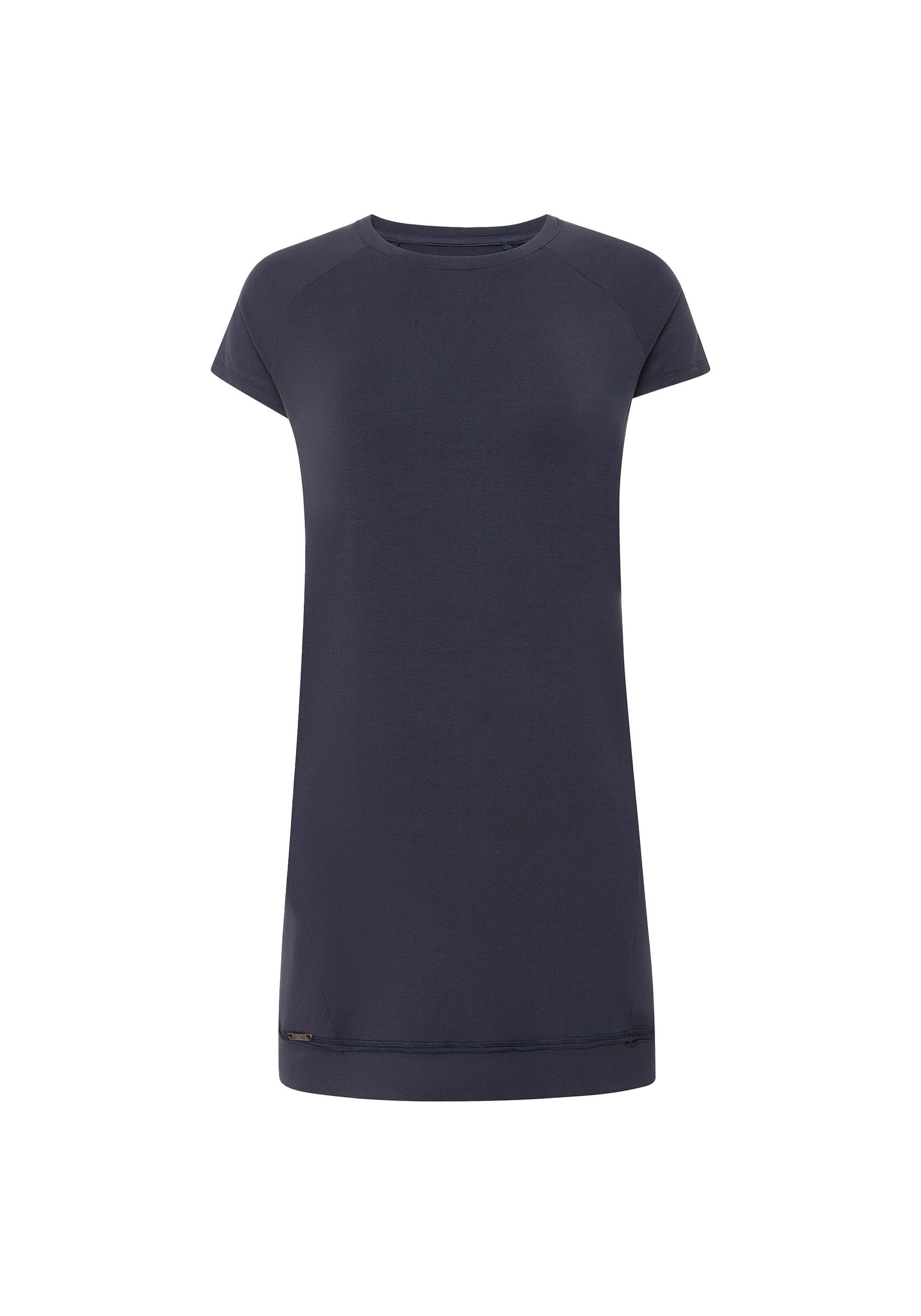 Nachthemd Jockey "Nachthemd Supersoft Short Sleeve Lounge Dress", Damen, Gr. L, N-Gr, Blau (Dunkelblau), Obermaterial: 95% Modal Cmd. 5% Elasthan El., Kleider Nachthemd