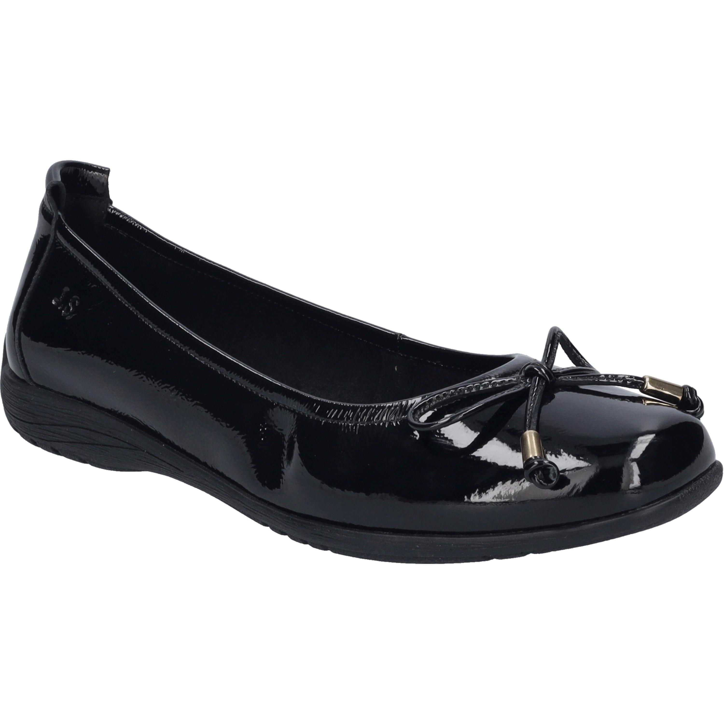 Ballerina Josef Seibel "Fenja 09, Black-Black", Damen, Gr. 37, Schwarz (Schwarz, Schwarz), Obermaterial: 100% Rindsleder Leather Cow., Schuhe Ballerina