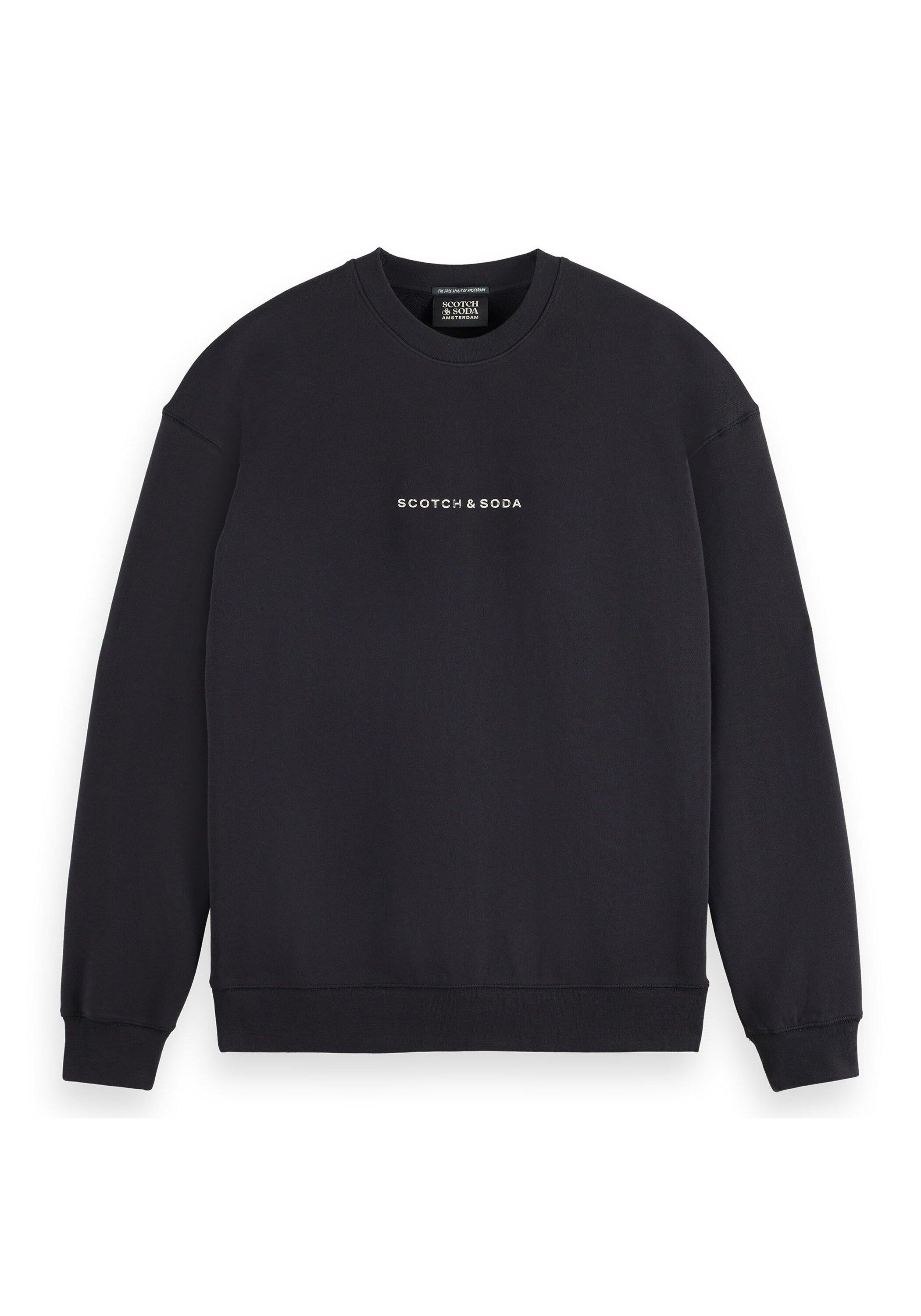 Sweatshirt Scotch & Soda "Sweatshirt Core - Logo Front Chest Sweat", Herren, Gr. Xl, Schwarz, Obermaterial: 100% Baumwolle Co., Sweatshirts Sweatshirt