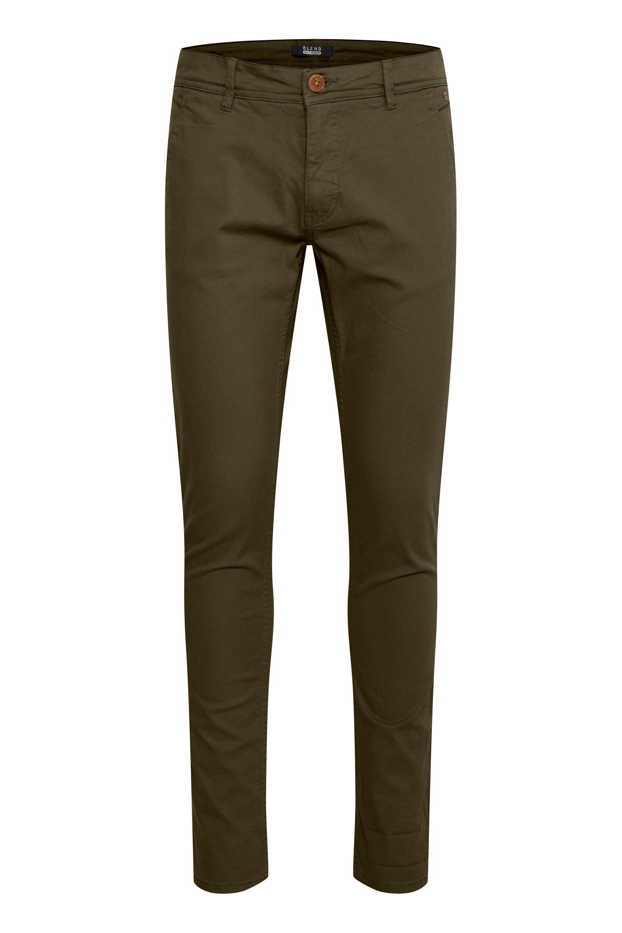 Chinohose Blend "Chinohose Bhnatan", Herren, Gr. 33, LäNge 34, GrüN (Olive Night GrüN), Obermaterial: 98% Baumwolle Co. 2% Elasthan El., Hosen Chinohose