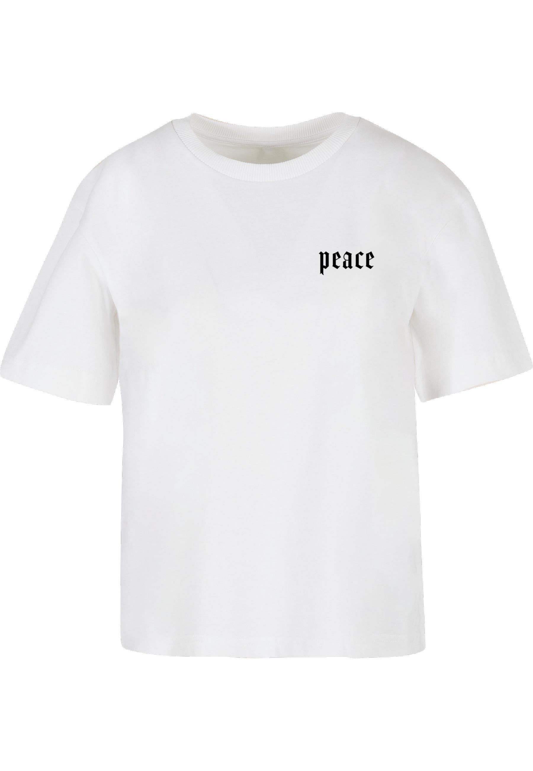 T-Shirt Miss Tee "Miss Tee Damen Girls Peace Hand Tee", Damen, Gr. 5XL, Weiß, 100% Baumwolle, Bedruckt, Oversize, Rundhals, Shirts T-Shirt