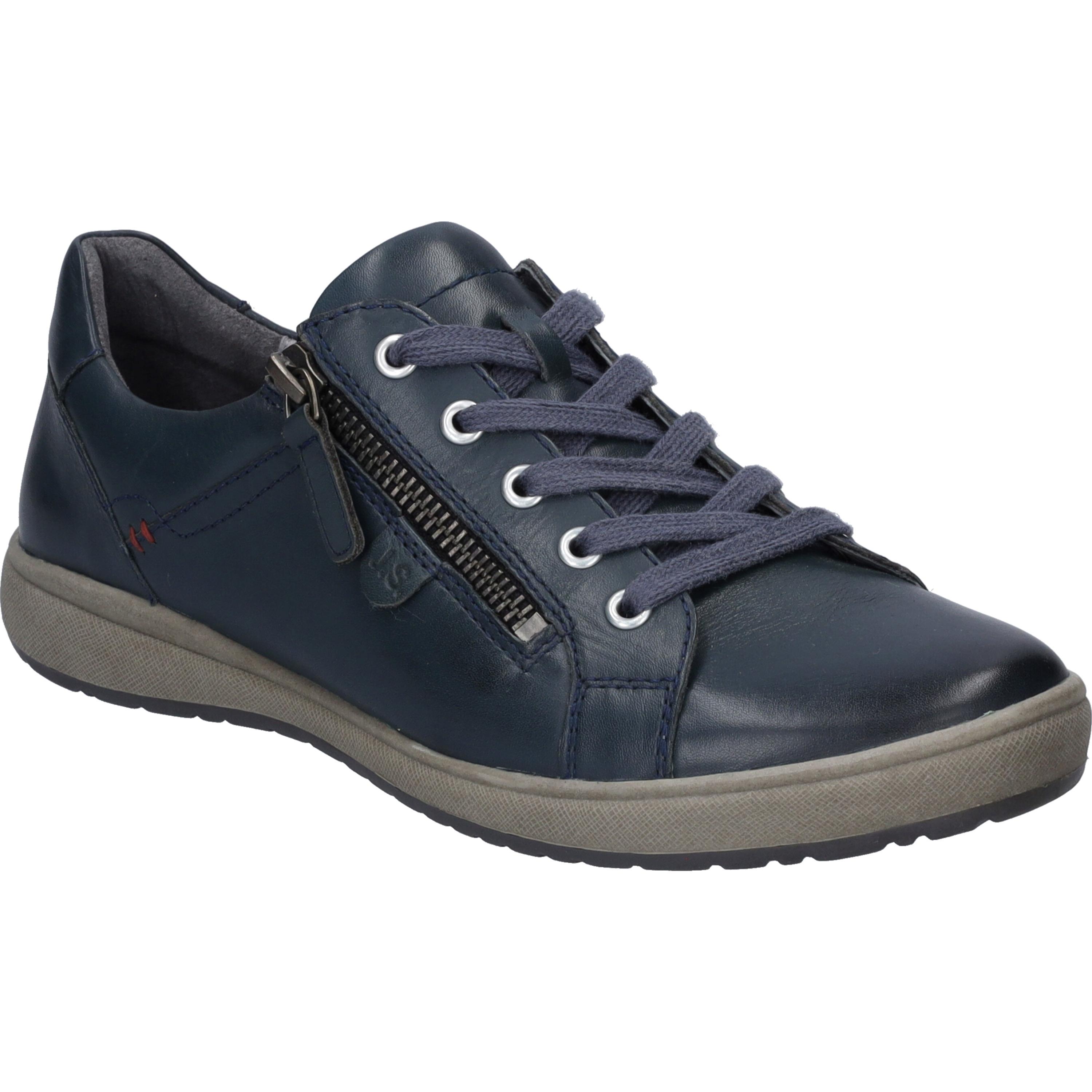 Sneaker Josef Seibel "Caren 12, Ocean", Damen, Gr. 39, Blau (Ocean), Obermaterial: 100% Rindsleder Leather Cow., Schuhe Sneaker