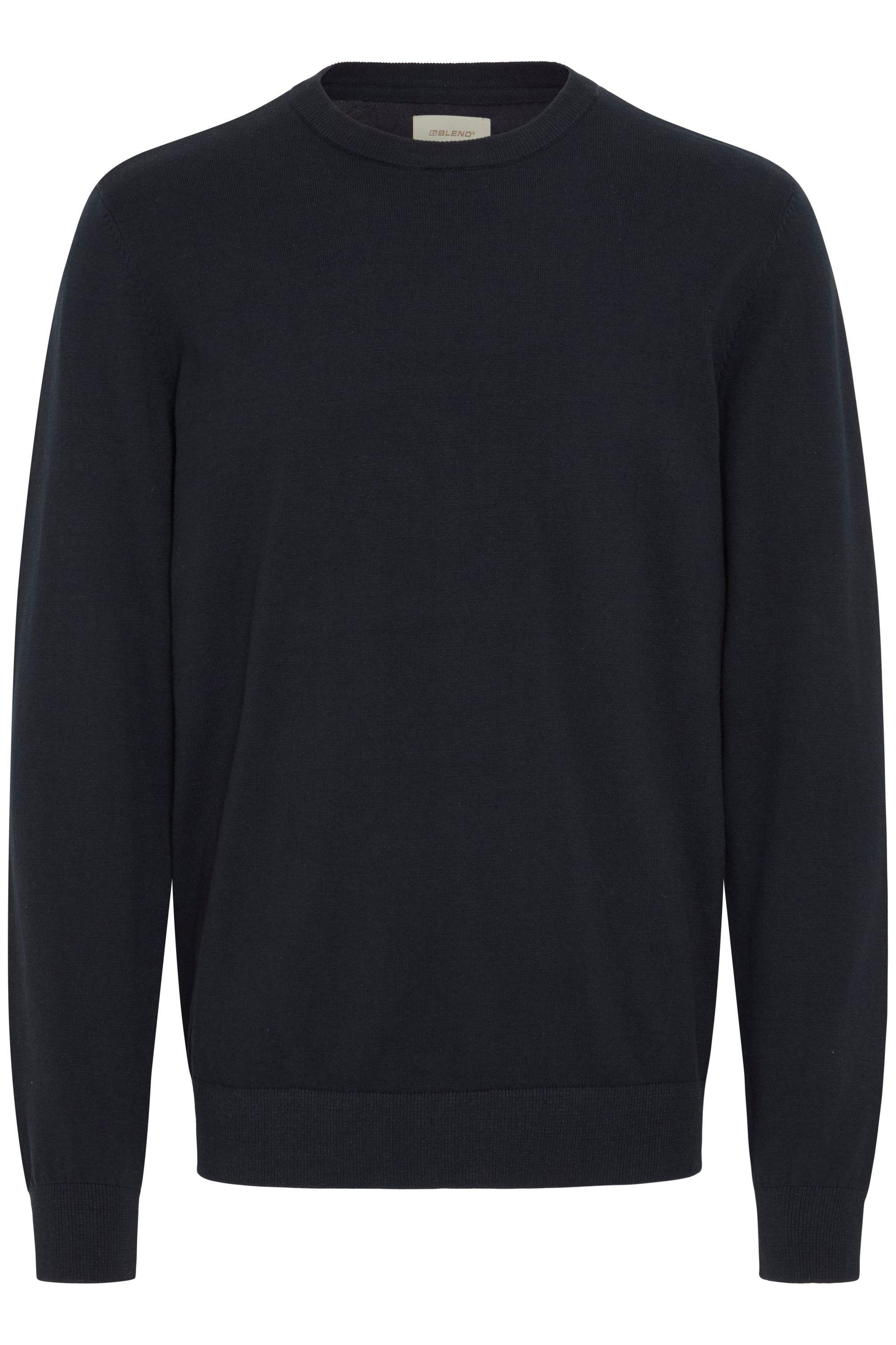 Strickfleece-Pullover Blend "Strickpullover Bhbryan", Herren, Gr. S, Schwarz (Salute), Obermaterial: 70% Baumwolle Co. 30% Nylon Ny., Pullover