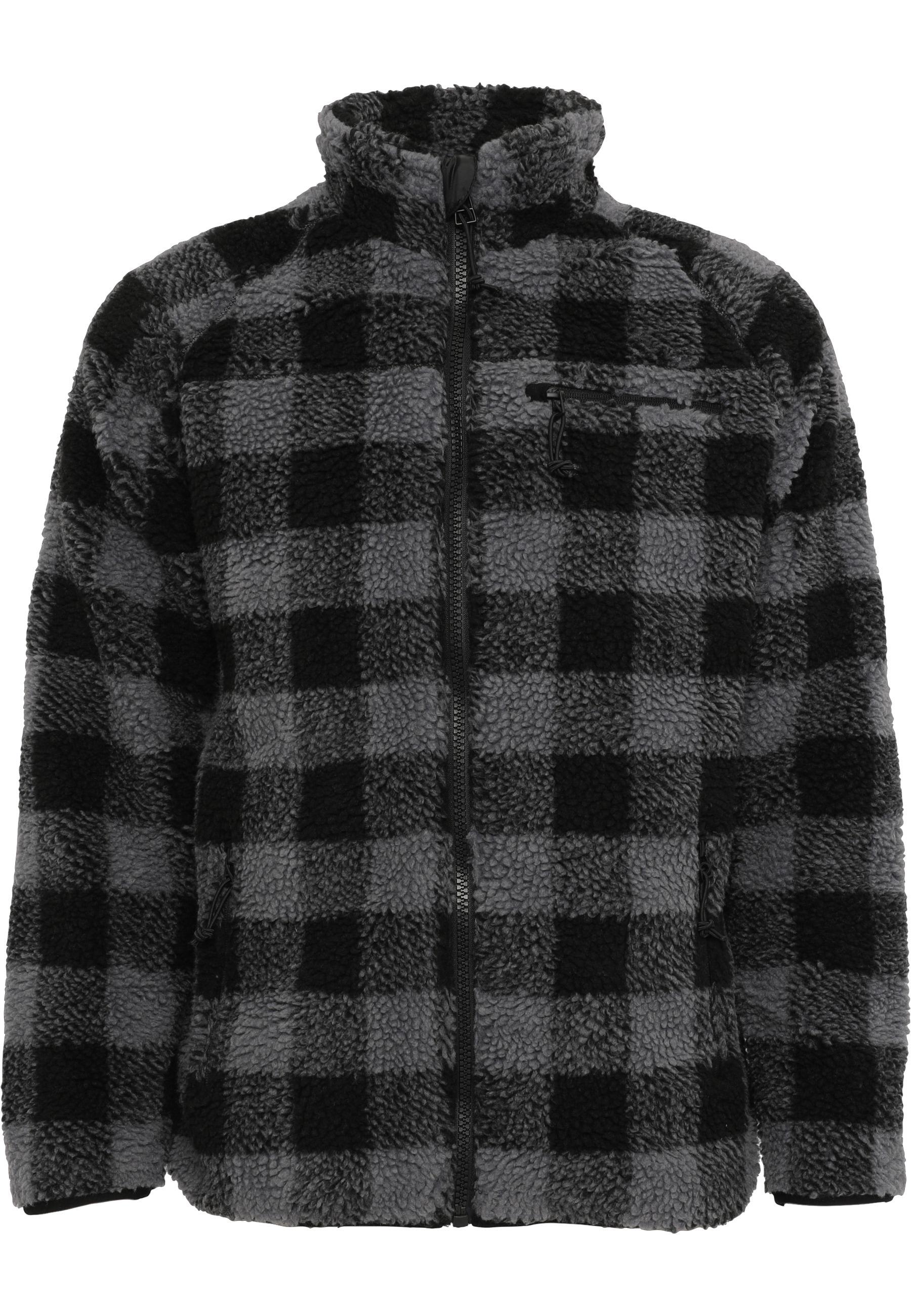 Allwetterjacke Brandit "Brandit Herren Teddyfleece Jacket", Herren, Gr. M, Schwarz, Grau, 100% Polyester, Mehrfarbig, Normal, Amerikanischer Ausschnitt, Jacken