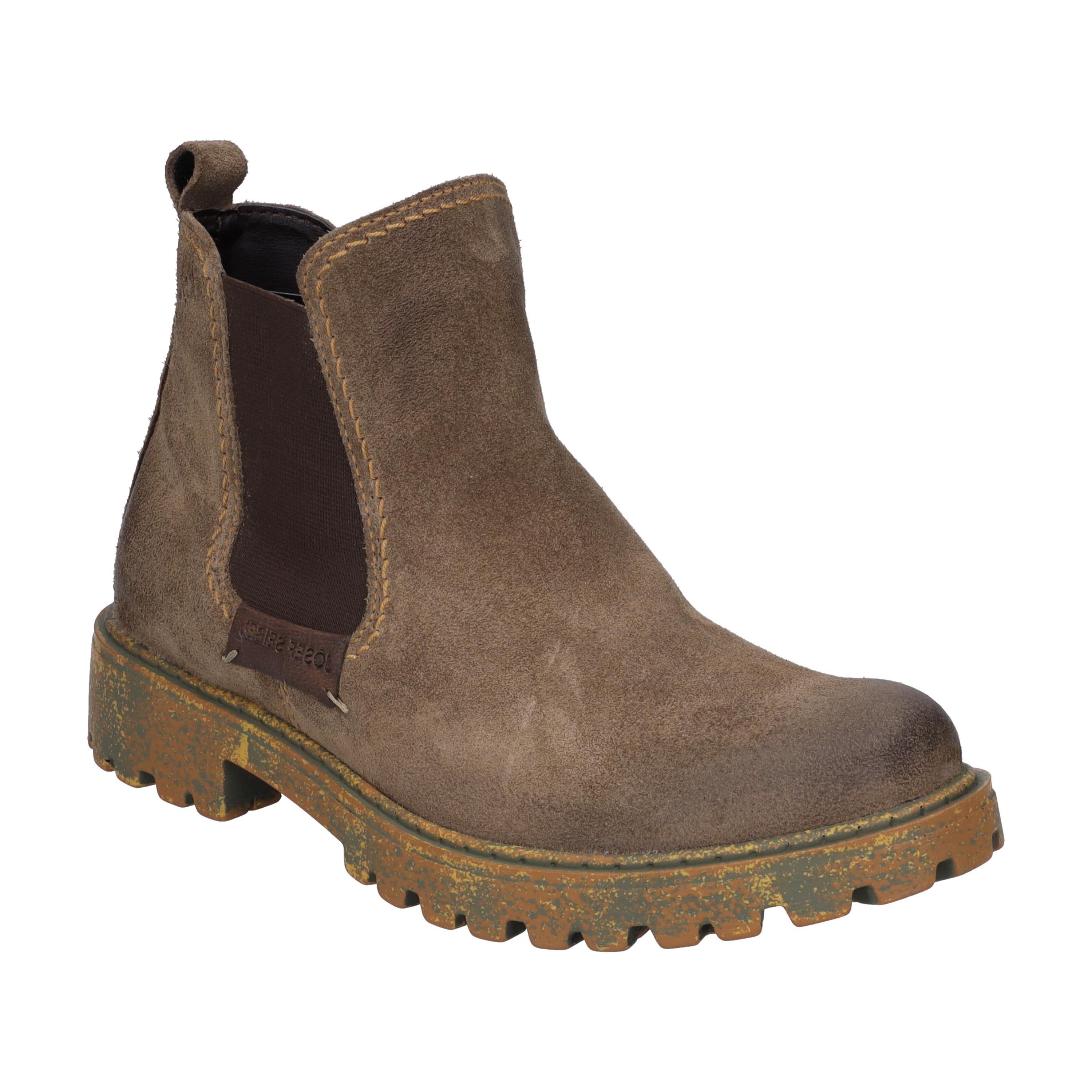 Stiefelette Josef Seibel "Marta 03, Taupe-Kombi", Damen, Gr. 36, Grau (Taupe, Kombi), Obermaterial: 100% Rindsleder Leather Cow., Schuhe Stiefelette