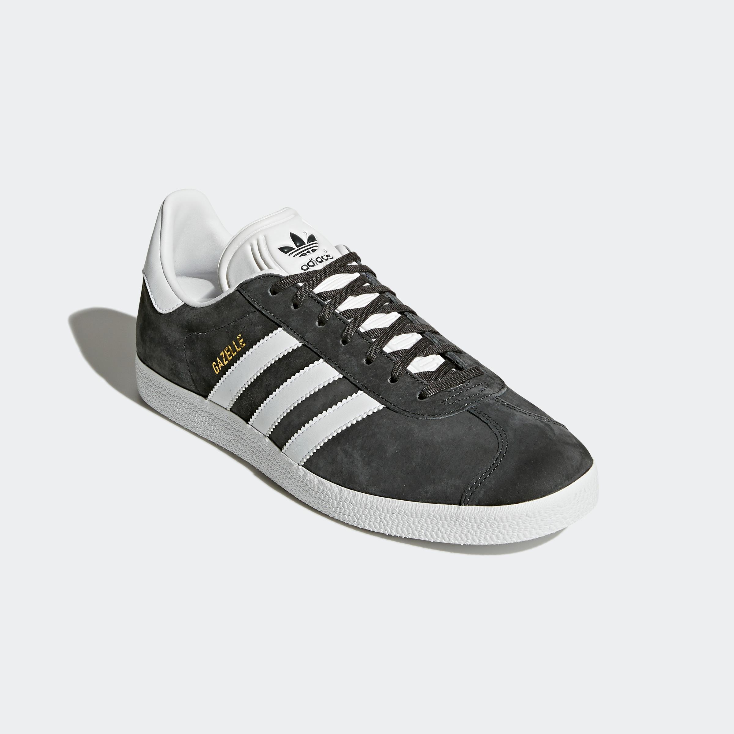 Sneaker adidas originals "Gazelle", Herren, Gr. 38,5, Grau (Dgh Solid Grau, Weiß, Gold Metallic), Leder, Synthetik, Schuhe Sneaker