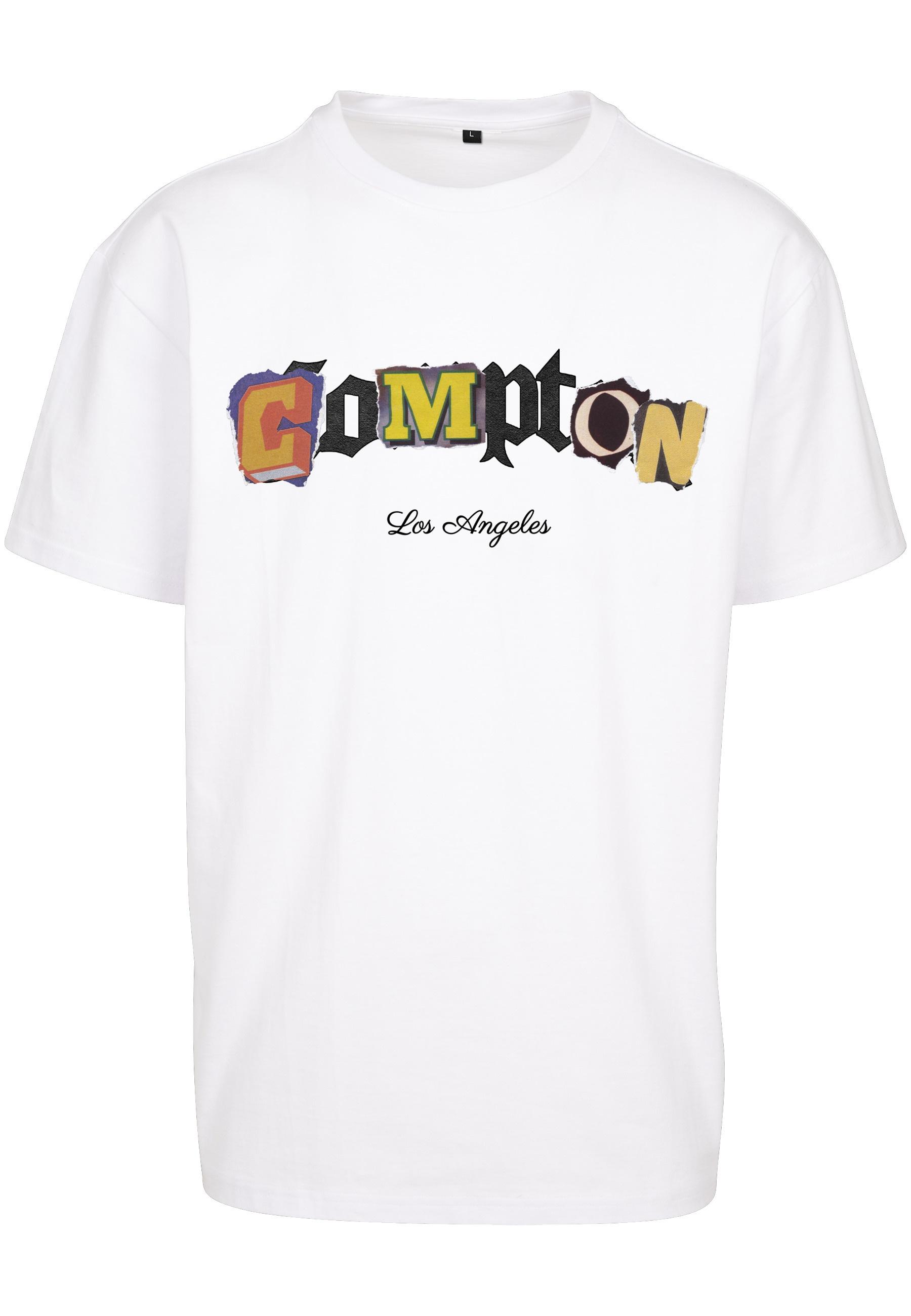 T-Shirt "Upscale By Mister Tee Unisex Compton L.A. Oversize Tee", Jungen, Gr. M, Weiß, 100% Baumwolle, Upscale BY Mister Tee, Unifarben, Oversize, Ohne Ausschnitt, Shirts T-Shirt