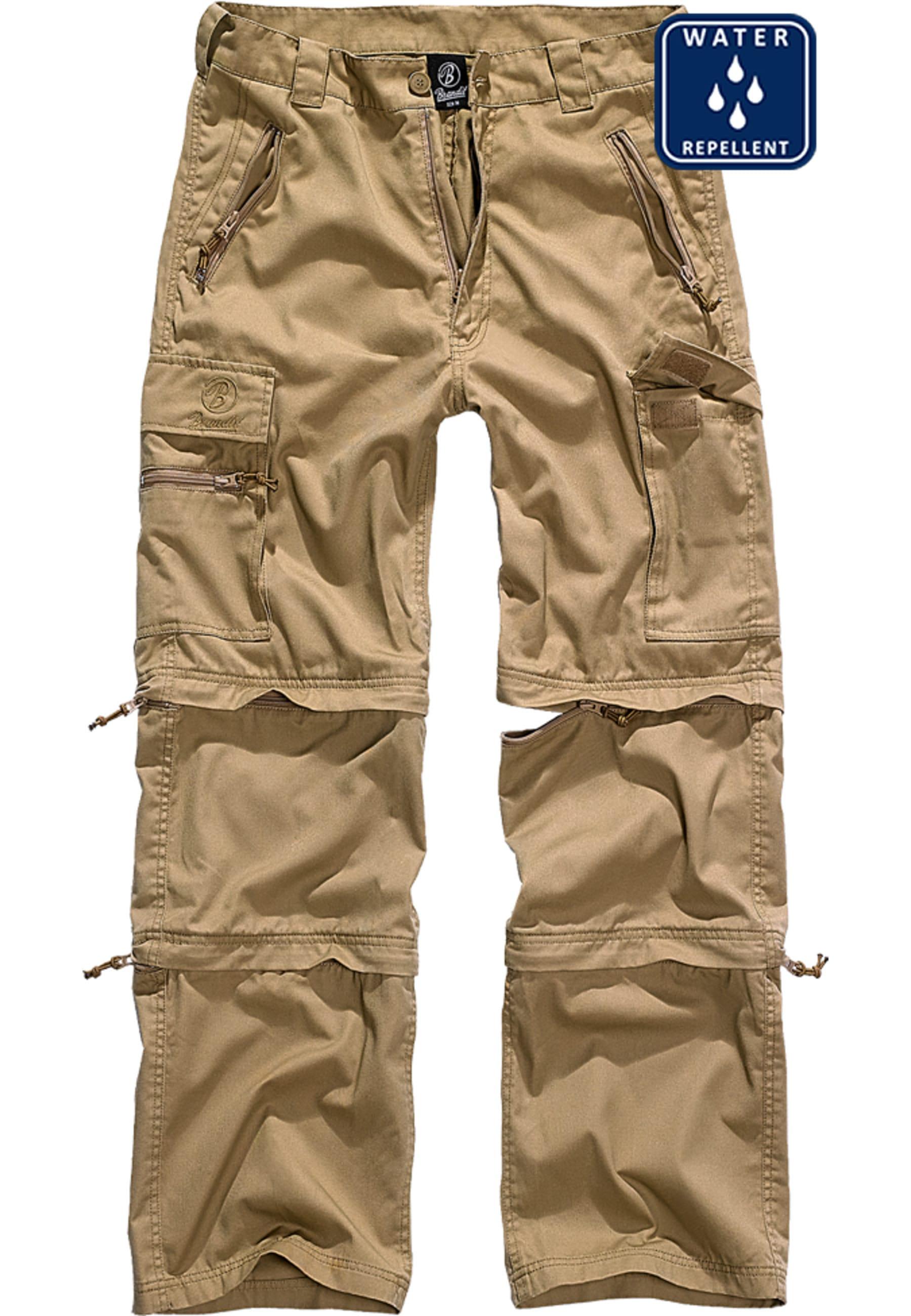 Stoffhose Brandit "Brandit Herren Savannah Removable Legs Pants", Herren, Gr. S, Us-GrößEn, Beige (Camel), 65% Polyester, 35% Baumwolle, Unifarben, Loose Fit, Hosen Stoffhose