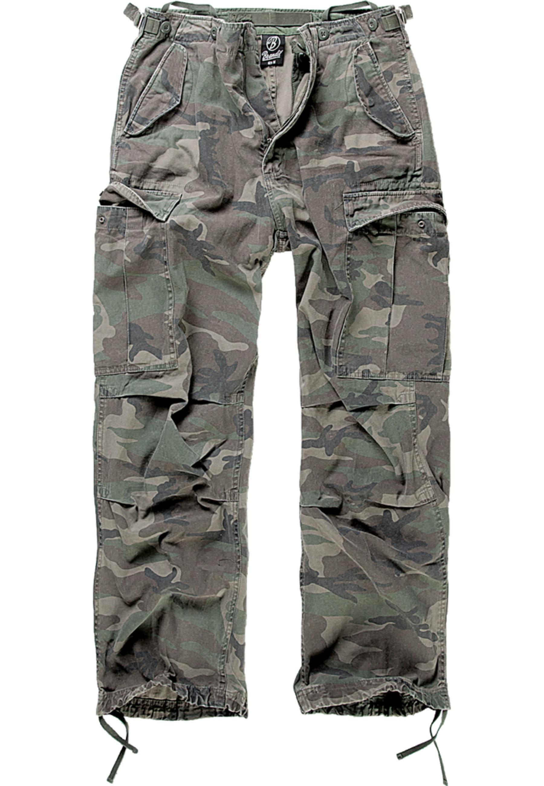 Cargohose Brandit "Brandit Herren M-65 Vintage Cargo Pants", Herren, Gr. M, Us-GrößEn, GrüN (Olive Camouflage), 100% Baumwolle, Loose Fit, Hosen Cargohose