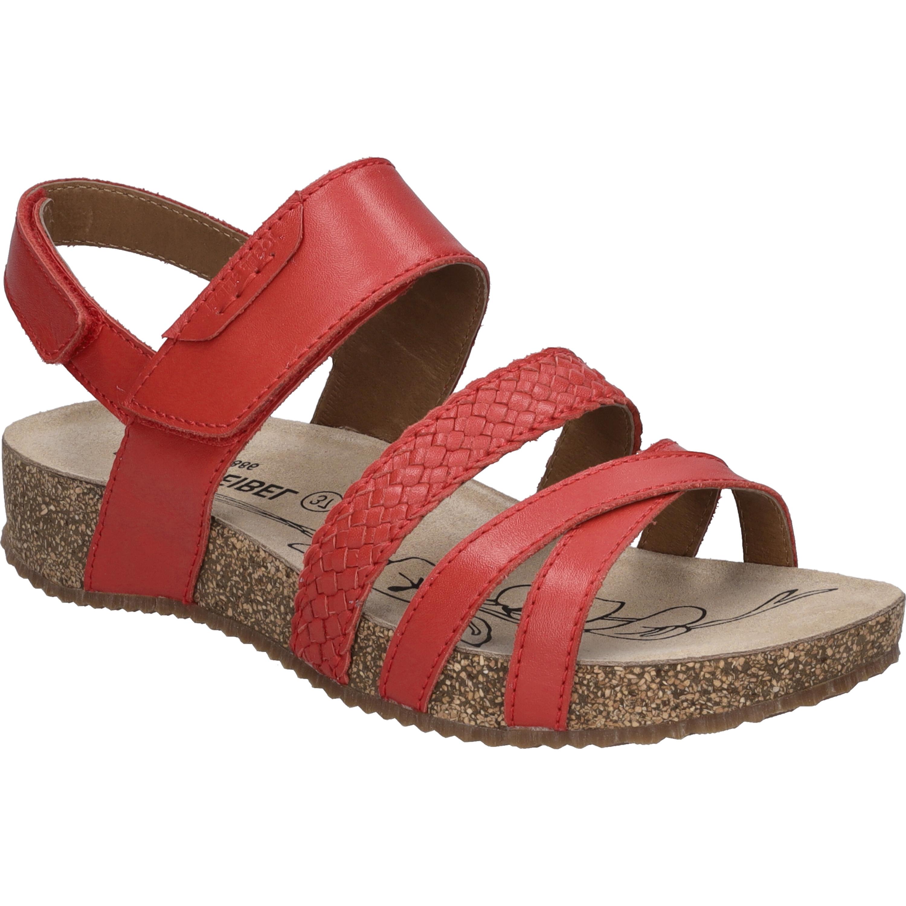 Sandale Josef Seibel "Tonga 83, Rot", Damen, Gr. 39, Rot, Obermaterial: 100% Rindsleder Leather Cow., Schuhe Sandale
