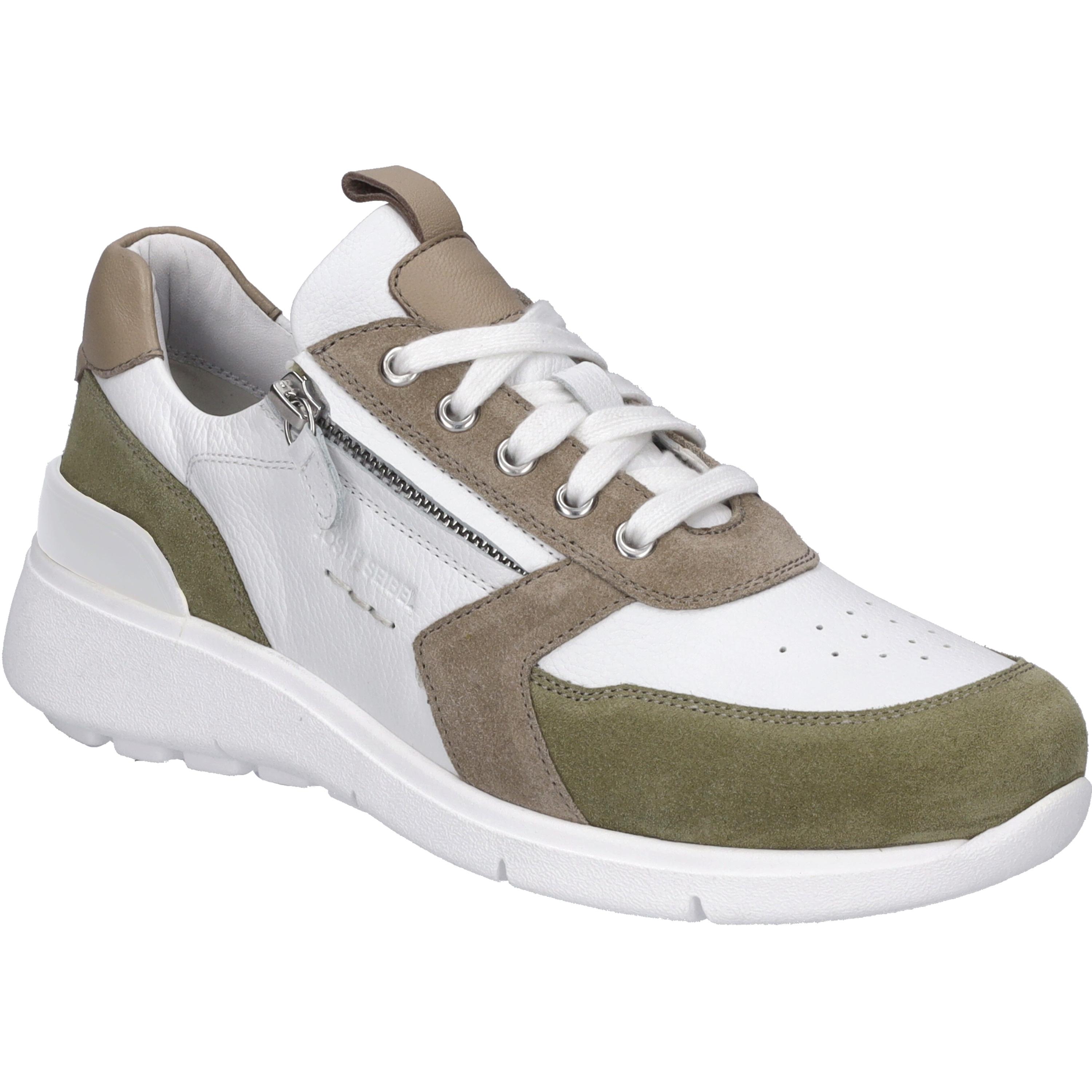 Sneaker Josef Seibel "Giulietta 03, Weiss-Multi", Damen, Gr. 37, Weiß (Weiß, Multi), Obermaterial: 100% Rindsleder Leather Cow., Schuhe Sneaker