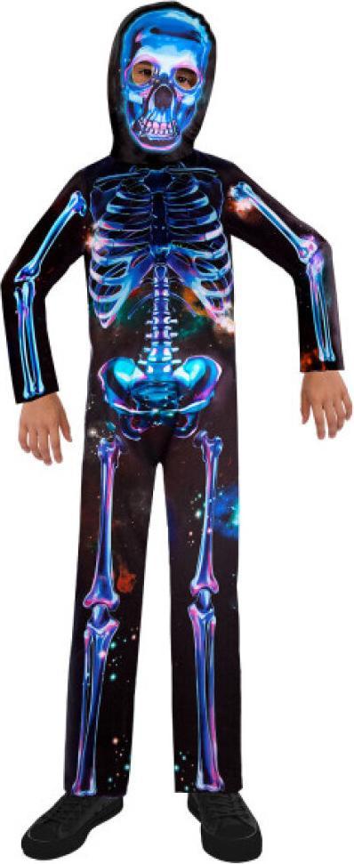 Costume Da Scheletro Neon Per Bambini Colore Nero-Neon - 110 (4-6 Anni)