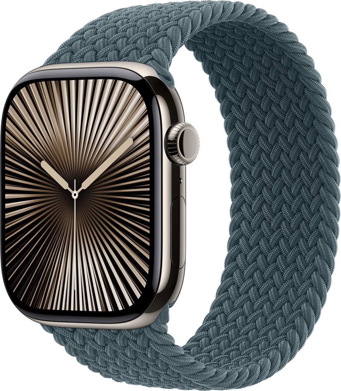 Apple Cinturino Intrecciato Solo Loop Per Watch Series 1 - 11 / Se / Ultra (44/45/46/49 Mm) - Taglia 11 - Verde Lago