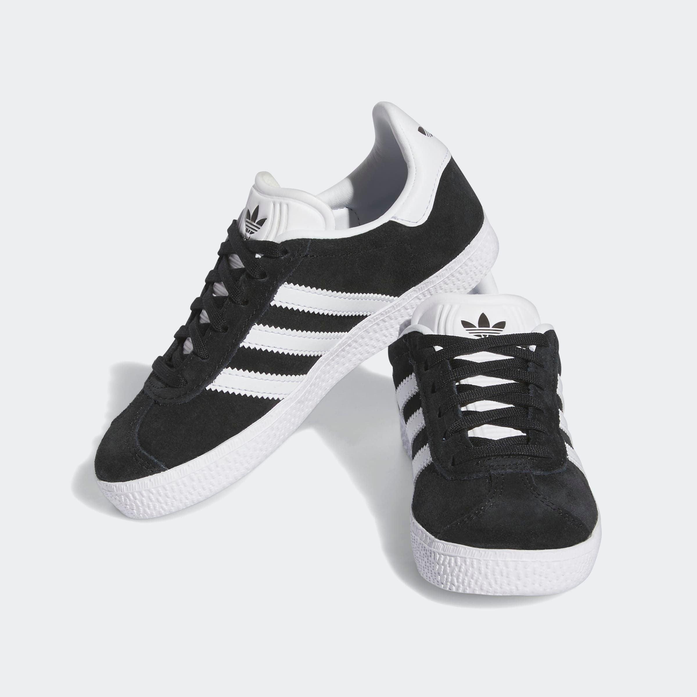 Sneaker Adidas Originals "Gazelle", MäDchen, Gr. 34, Schwarz-Weiß (Core Schwarz, Cloud Weiß, Gold Metallic), Leder, Synthetik, Schuhe Sneaker, FüR Kinder