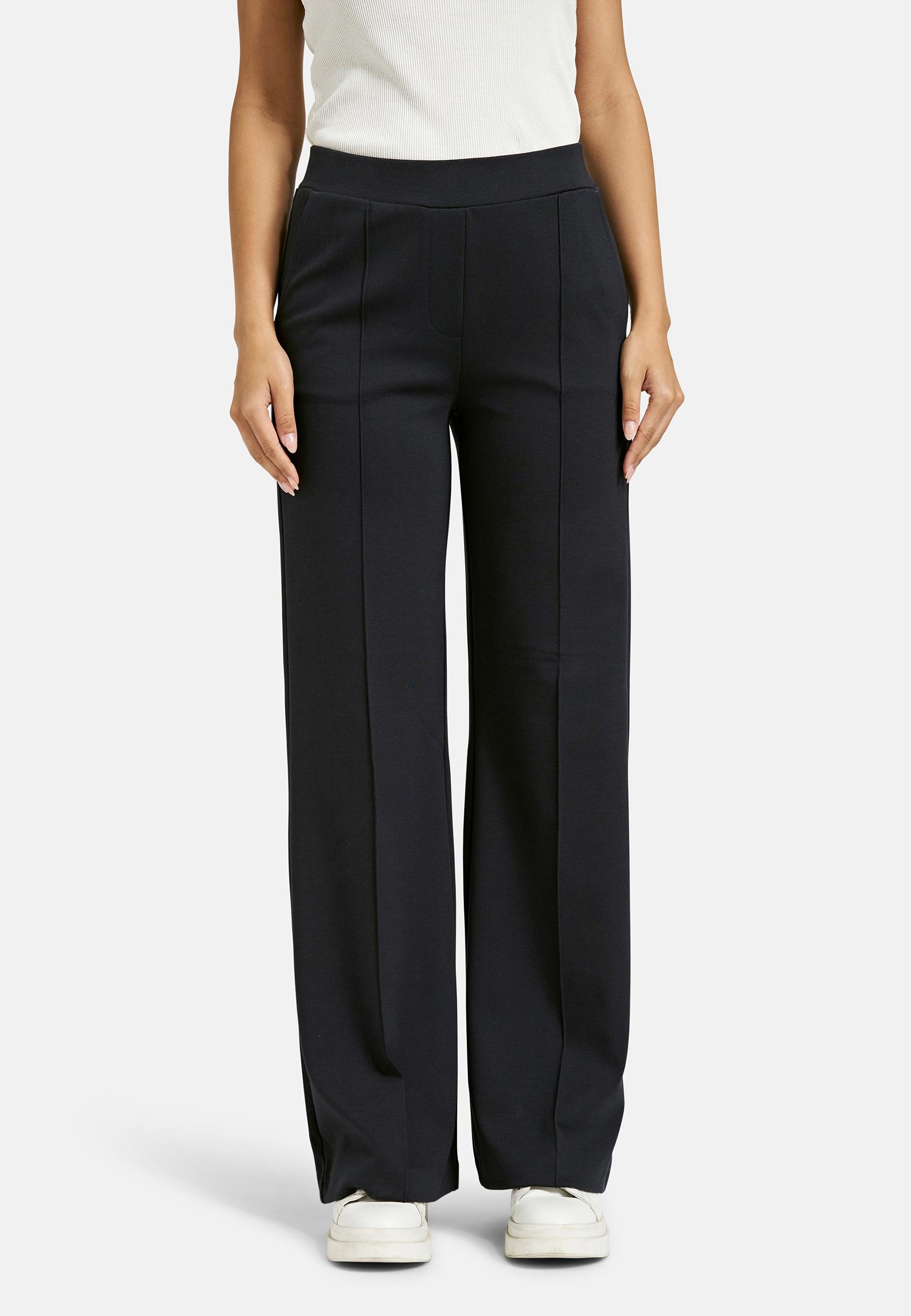 Stoffhose Smith & Soul, Damen, Gr. Xs, N-Gr, Marine, Web, Obermaterial: 70% Polyester, 26% Viskose, 4% Elasthan, Unifarben, Regular Fit Lang, Hosen Stoffhose, Mit Abgesteppten BüGelfalten