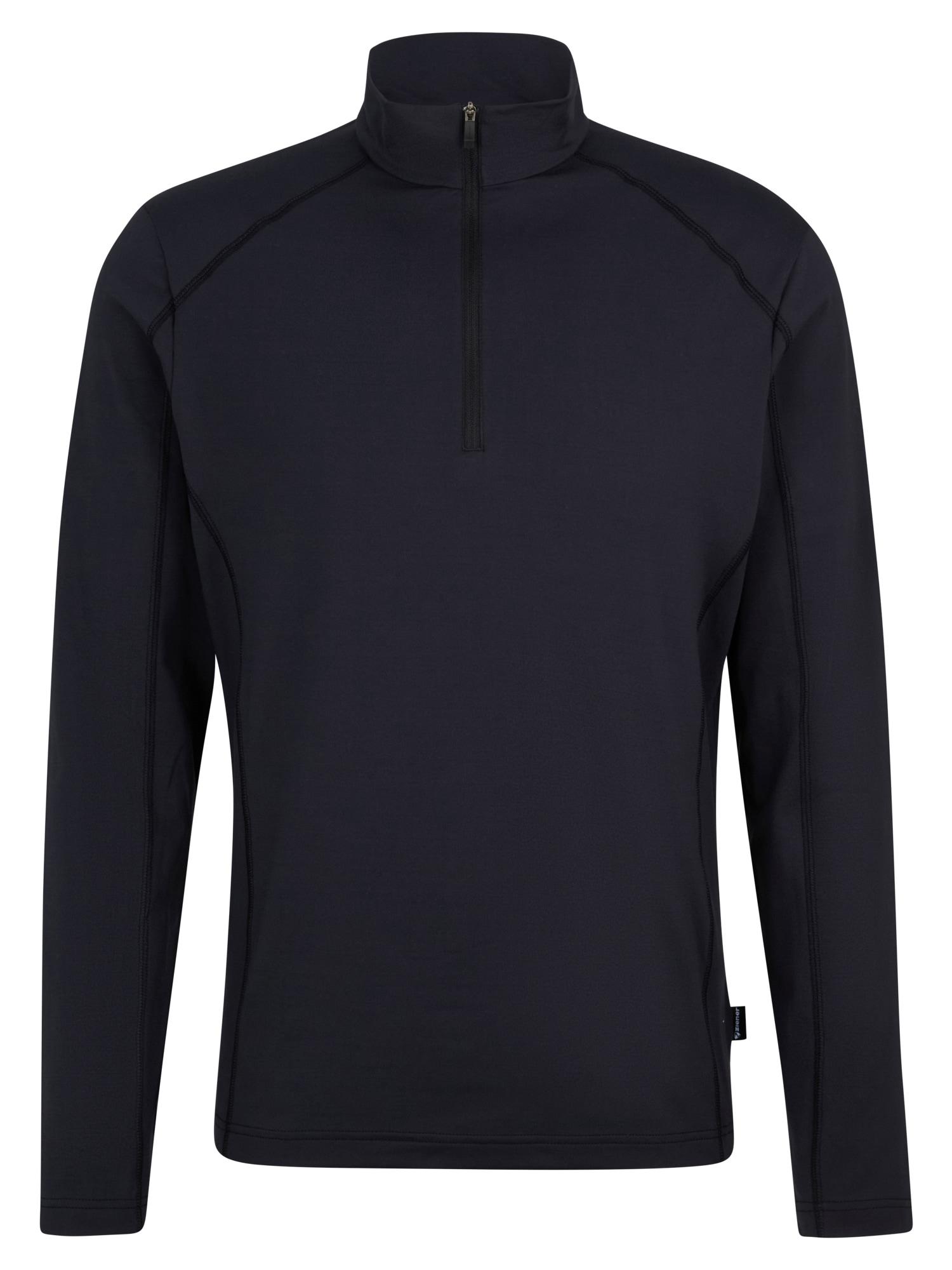 Sweatshirt ZIENER "JELANO-Z midlayer man", Herren, Gr. 48, schwarz, Obermaterial: 88% Polyester, 12% Elasthan, Sweatshirts Sweatshirt