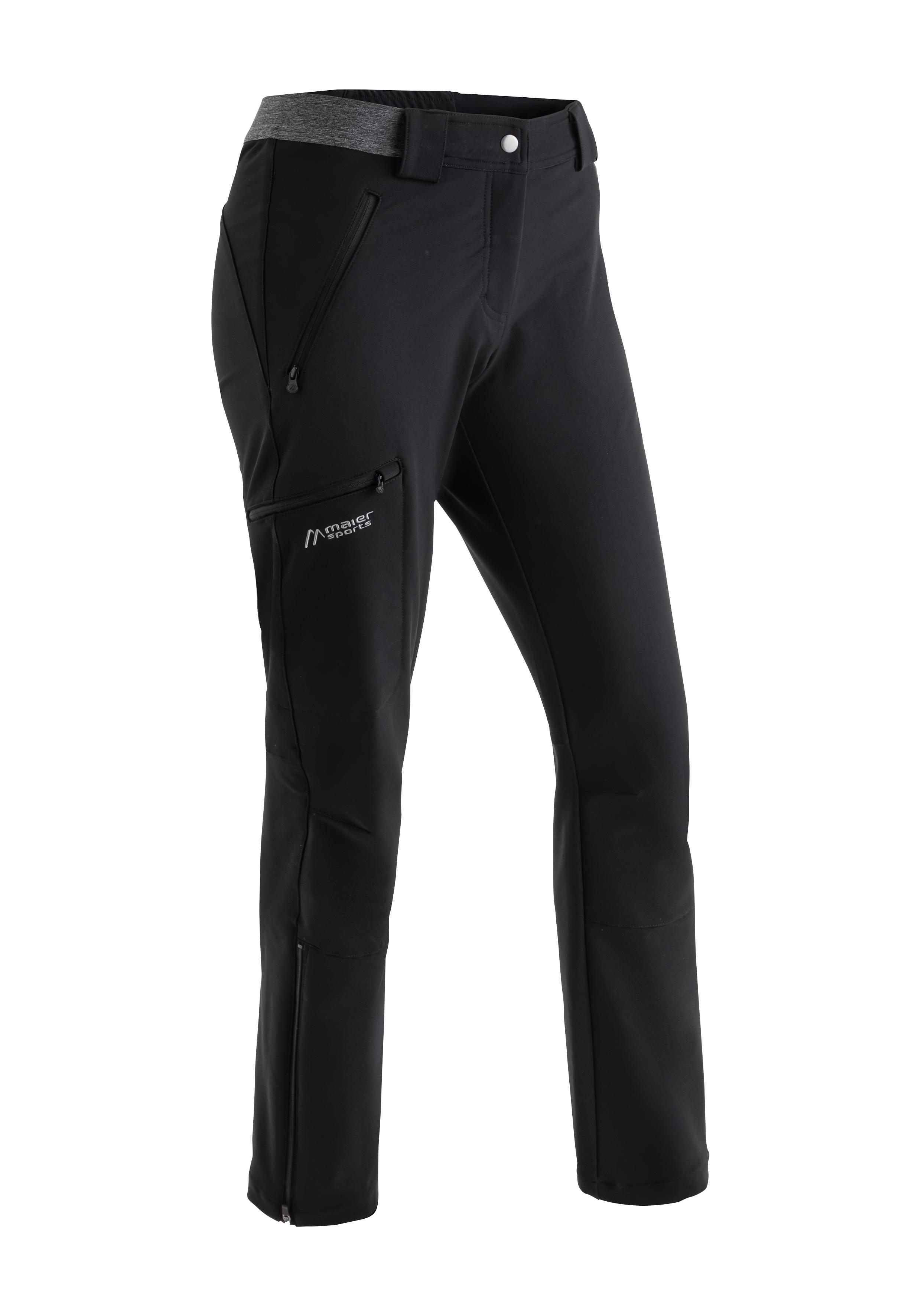 Funktionshose MAIER SPORTS "Norit winter W", Damen, Gr. 22, Kurzgrößen, schwarz, 47% Polyamid, 45% Polyester, 8% Elasthan, Hosen Funktionshose, Damen Winter Trekkinghose, atmungsaktive Outdoorhose, Regular Fit