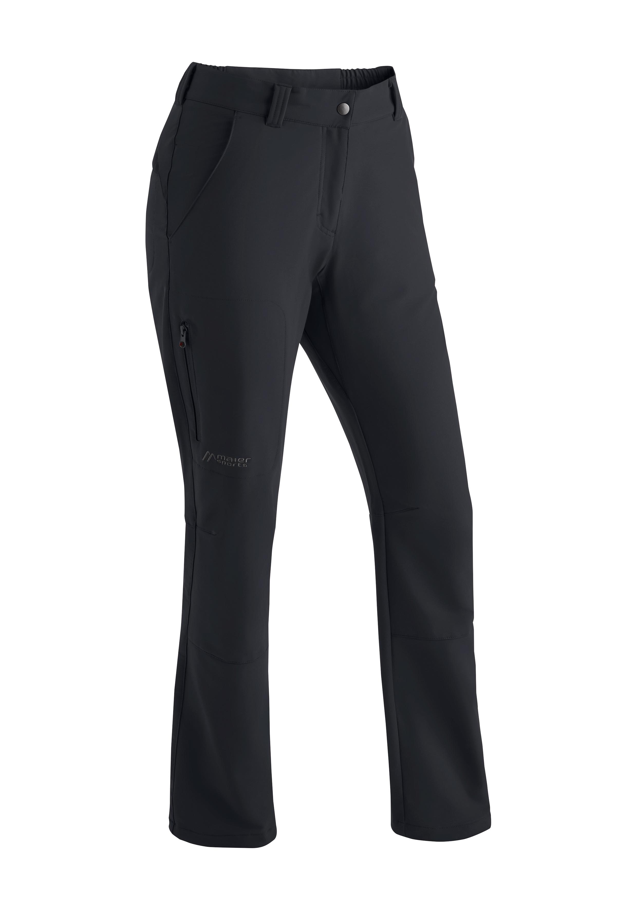 Funktionshose MAIER SPORTS "Helga", Damen, Gr. 44, Normalgrößen, schwarz, 91% Polyester, 9% Elasthan, Hosen Funktionshose, warme Damen Outdoorhose, robuste Wanderhose, Regular Fit