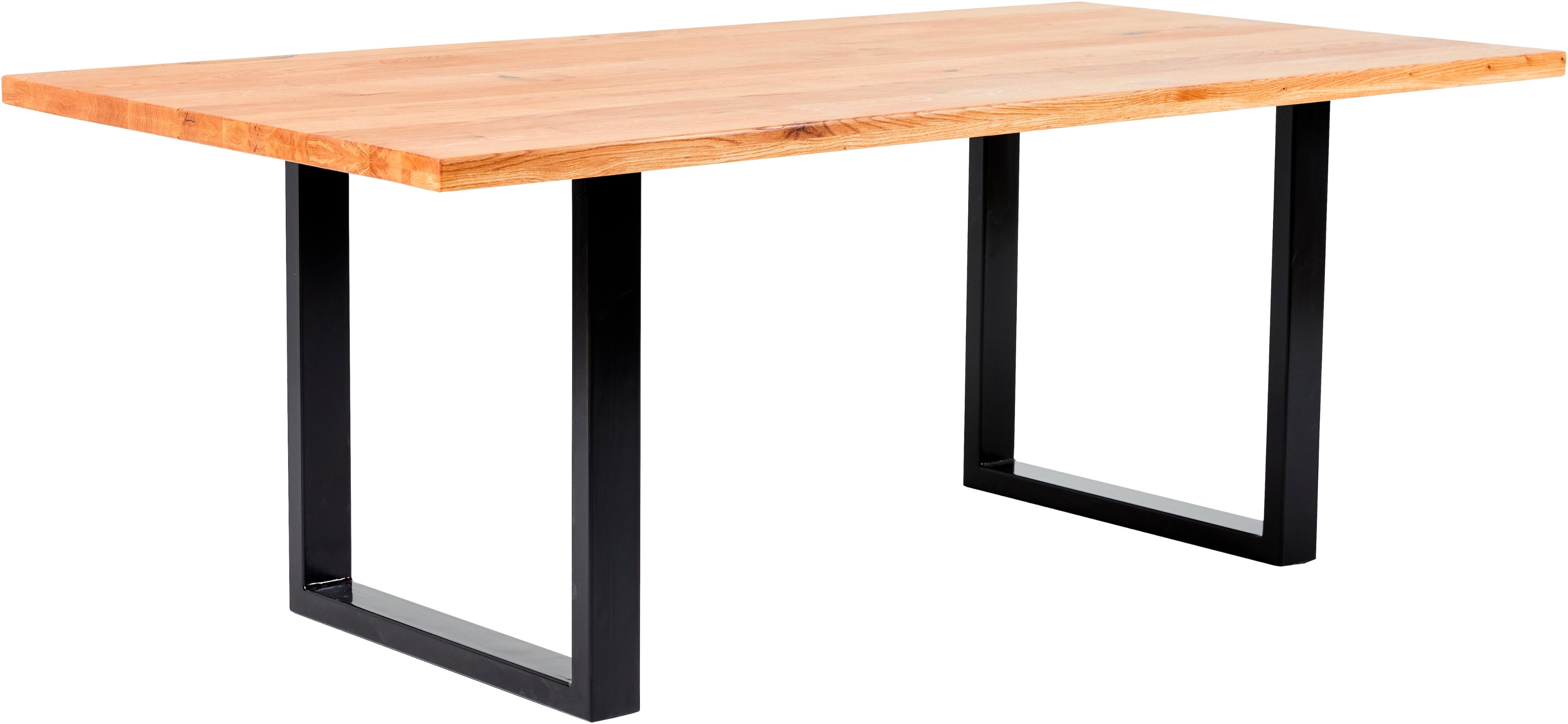 Esstisch MASSIVLINE & MORE "Jakarta, Küchentisch, Tisch, Esstisch, Holztisch", schwarz (u, gestell,braun, schwarz, braun), B:140cm H:76cm T:90cm, Tische, Esstisch, Platte massiv, Gestell Metall pulverbeschichtet schwarz